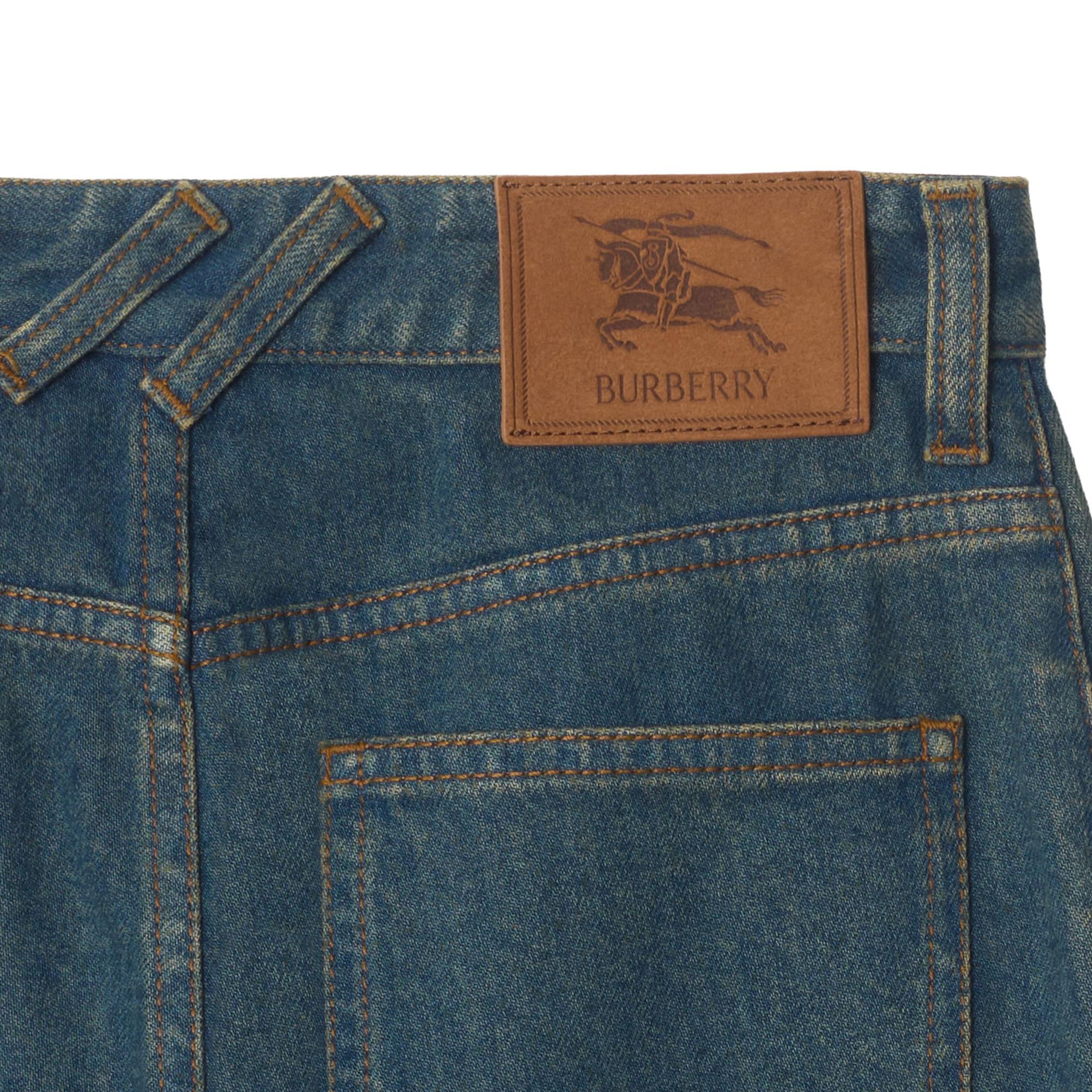 Burberry Mid-Rise Straight Kadın Lacivert Jean