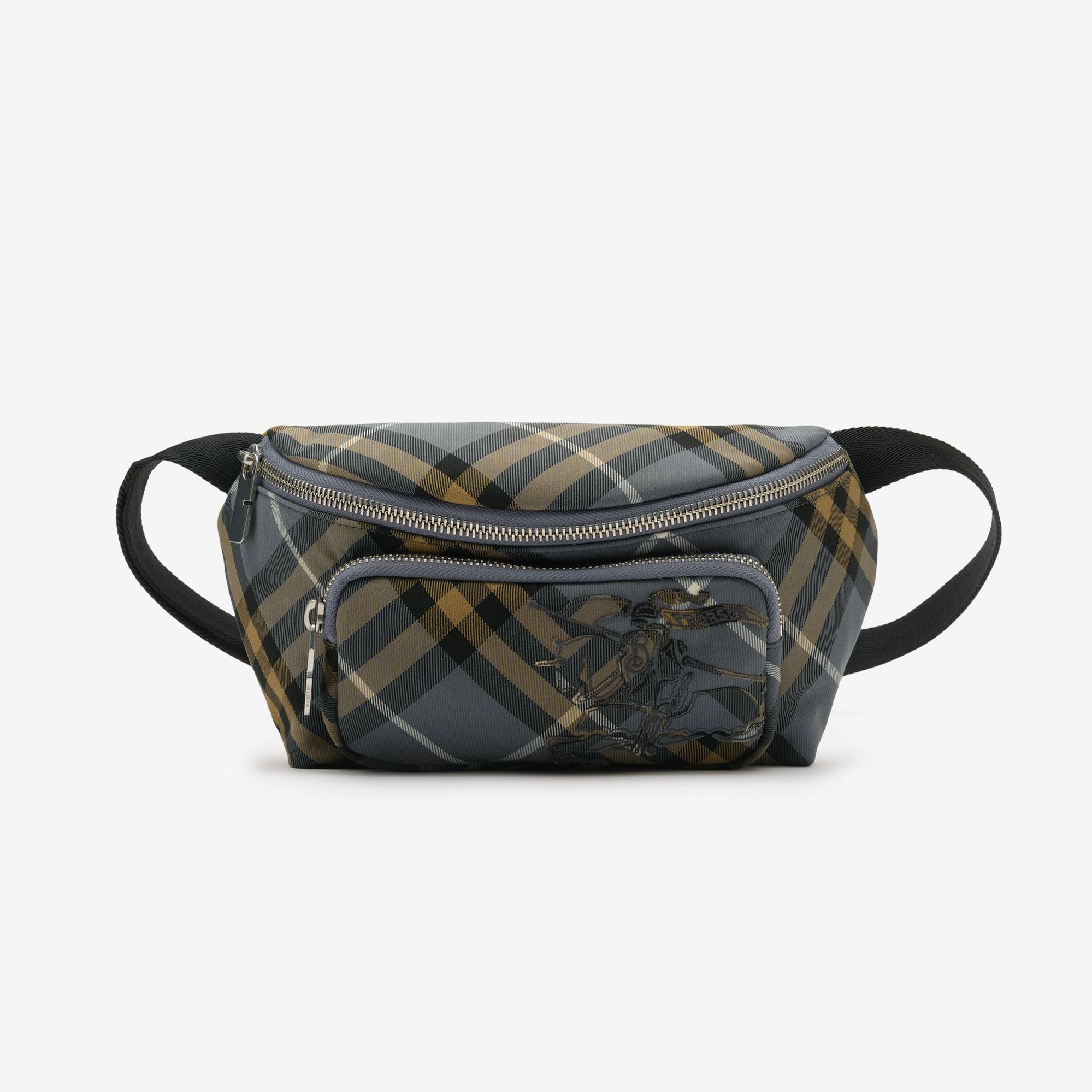 Burberry Small Check Erkek Mavi Bel Çantası