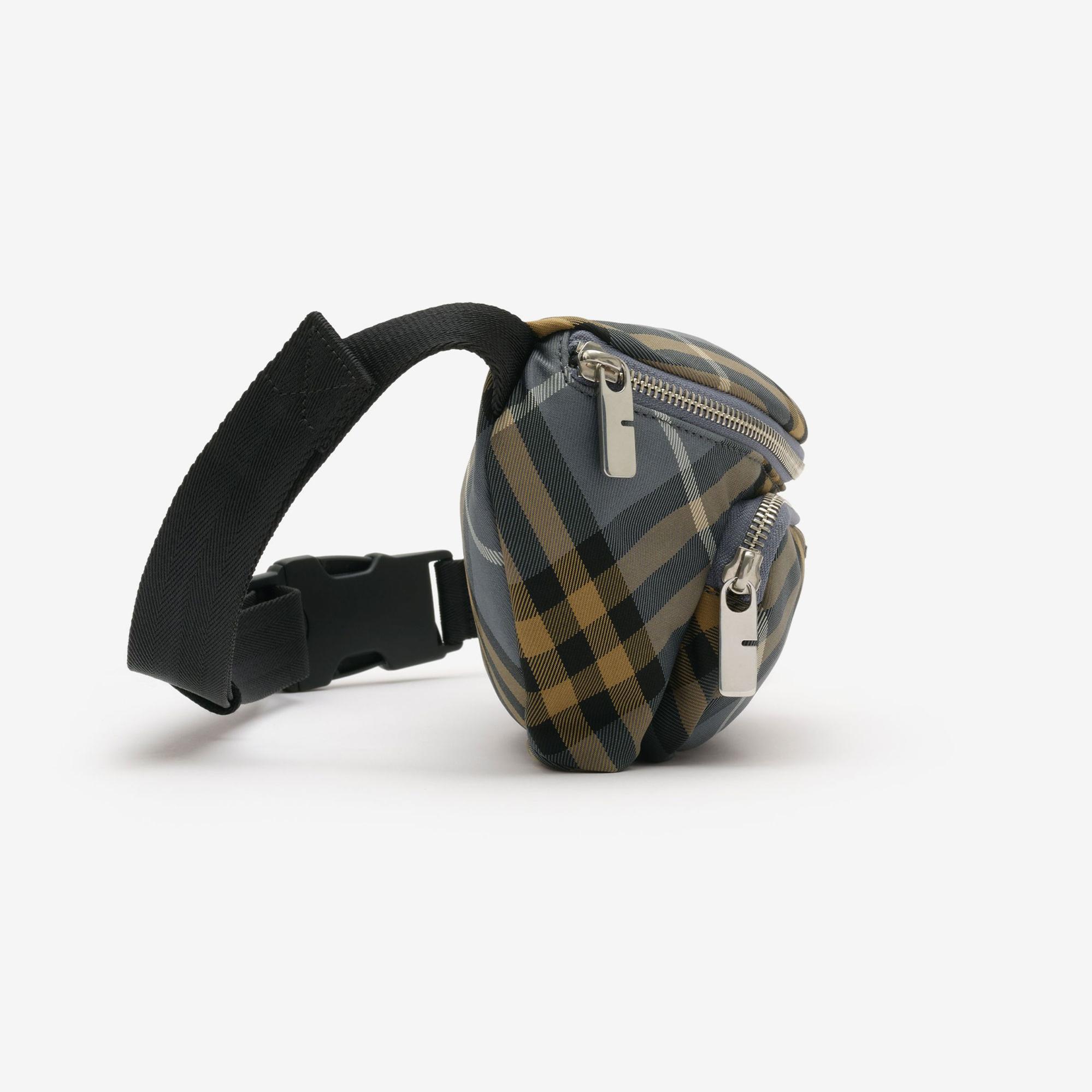 Burberry Small Check Erkek Mavi Bel Çantası