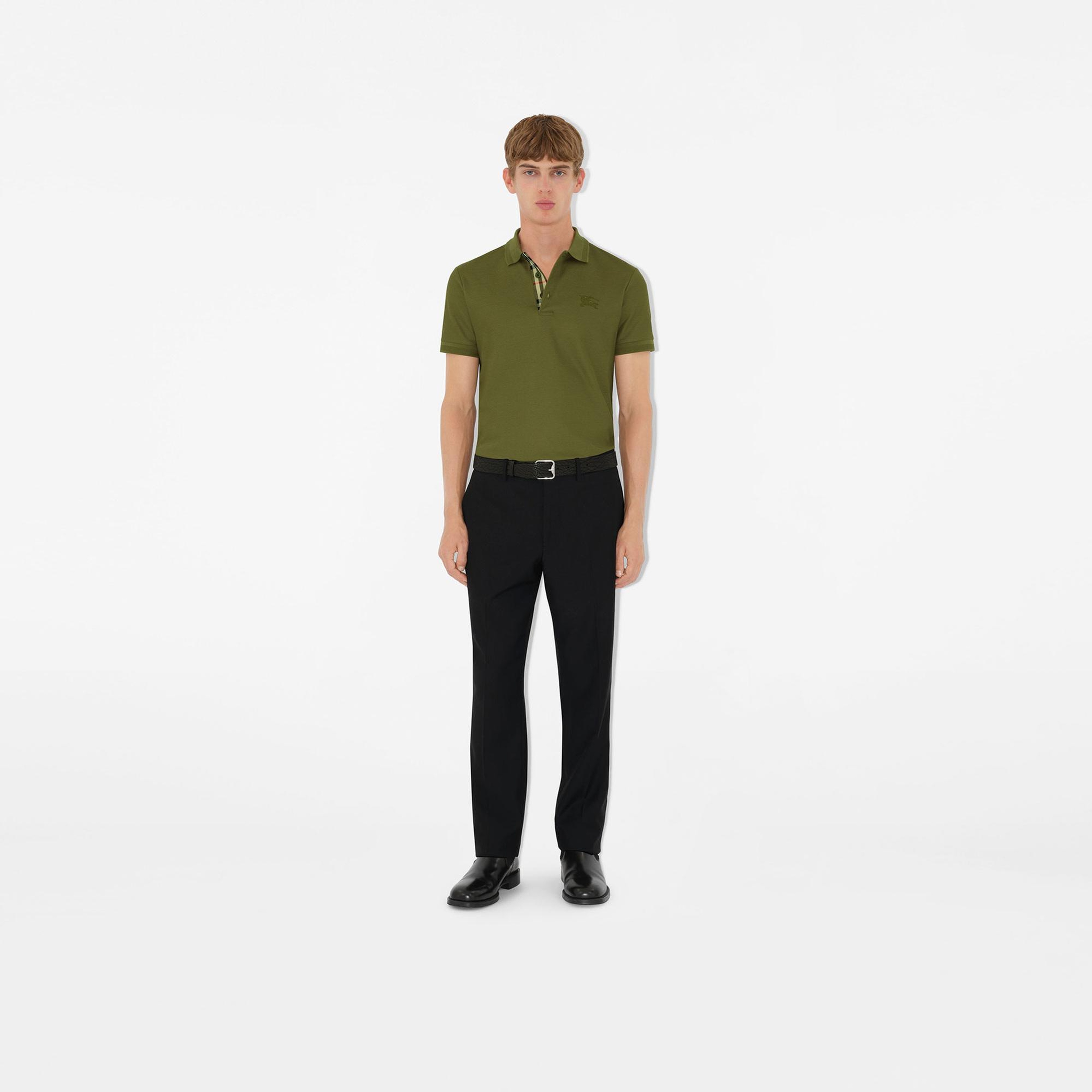 Burberry Cotton Erkek Haki Polo