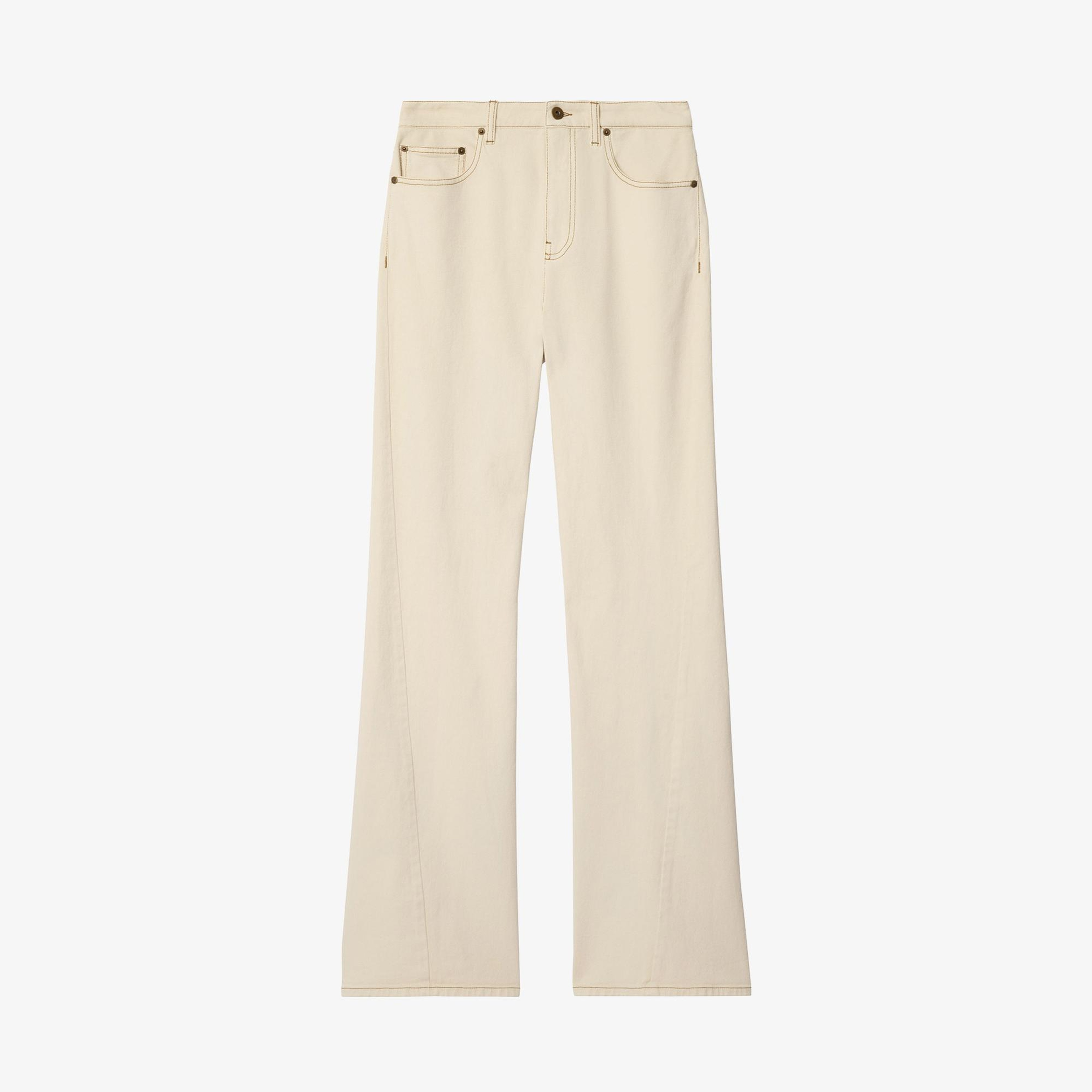 Burberry High Rise Bootcut Kadın Beyaz Jean