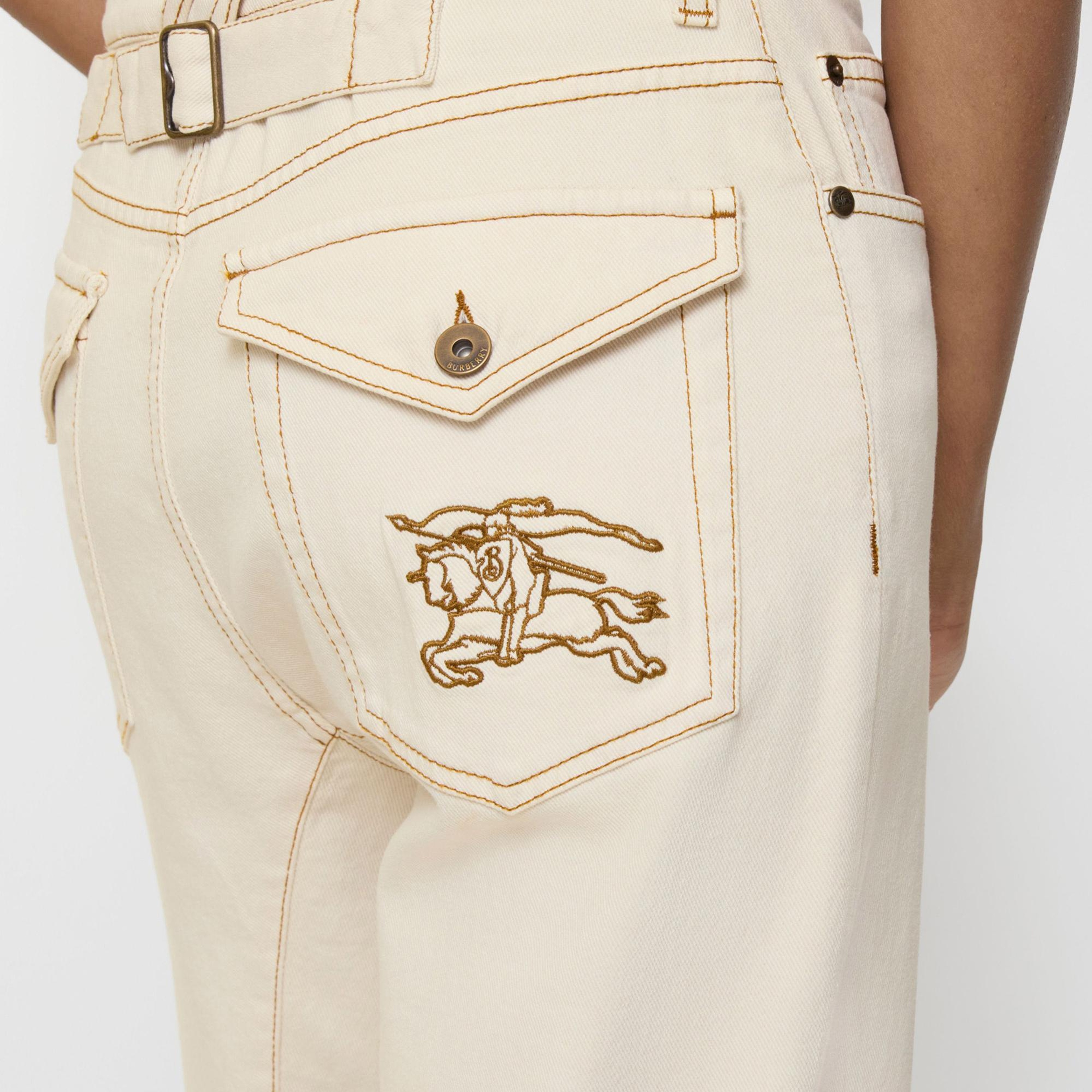 Burberry High Rise Bootcut Kadın Beyaz Jean