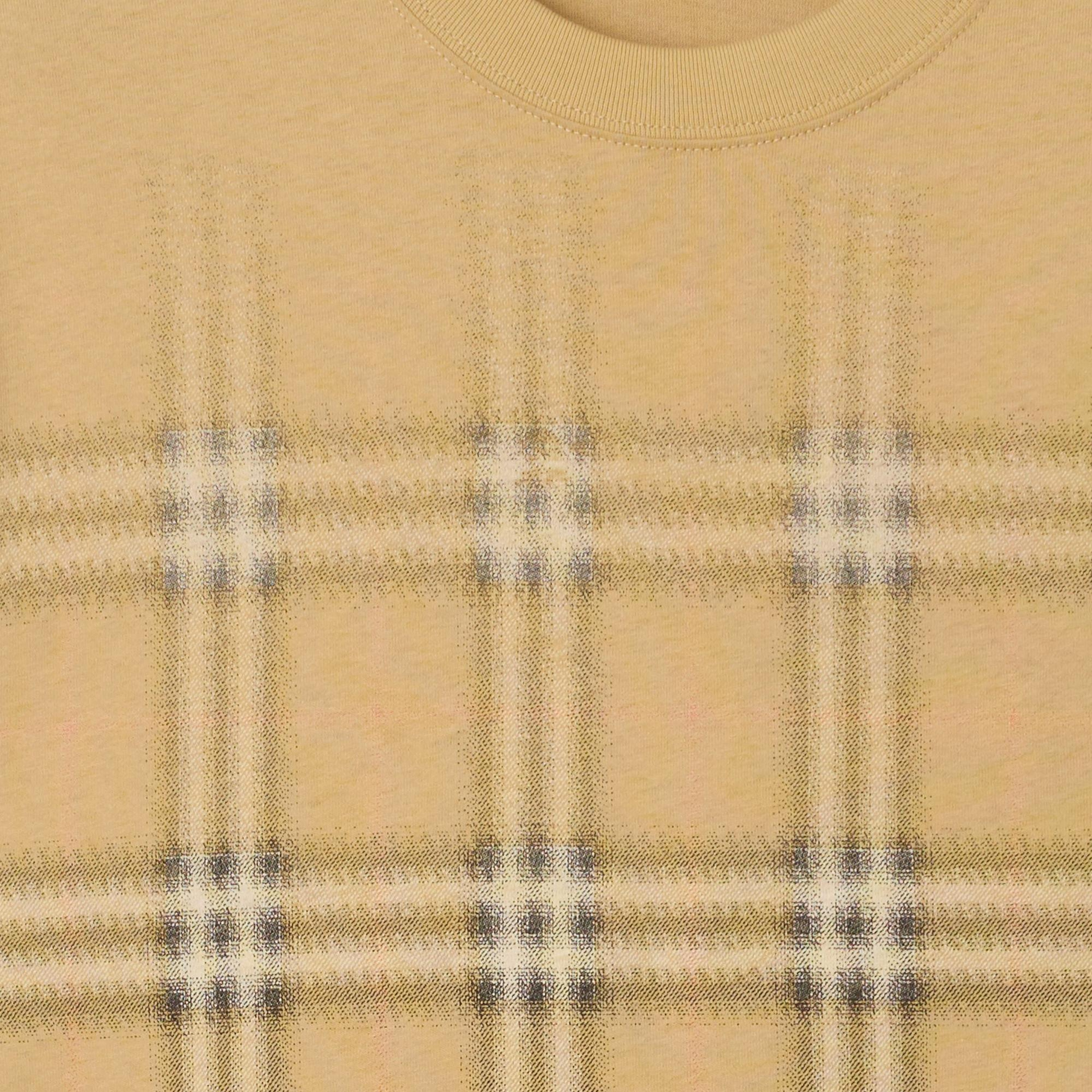 Burberry Gradient Check Cotton Erkek Bej T-Shirt