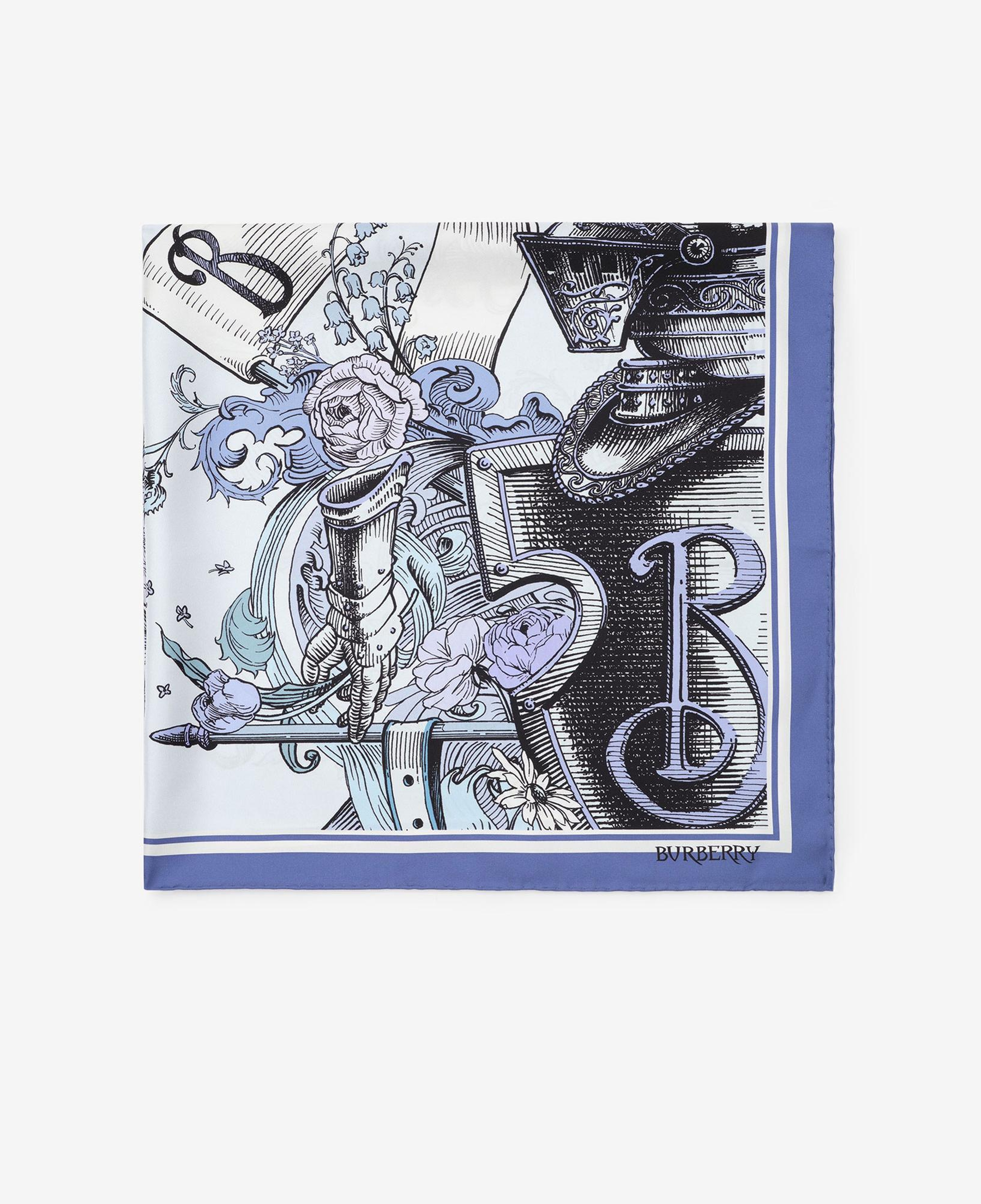 Burberry Etched Knight Silk Kadın Mavi Eşarp
