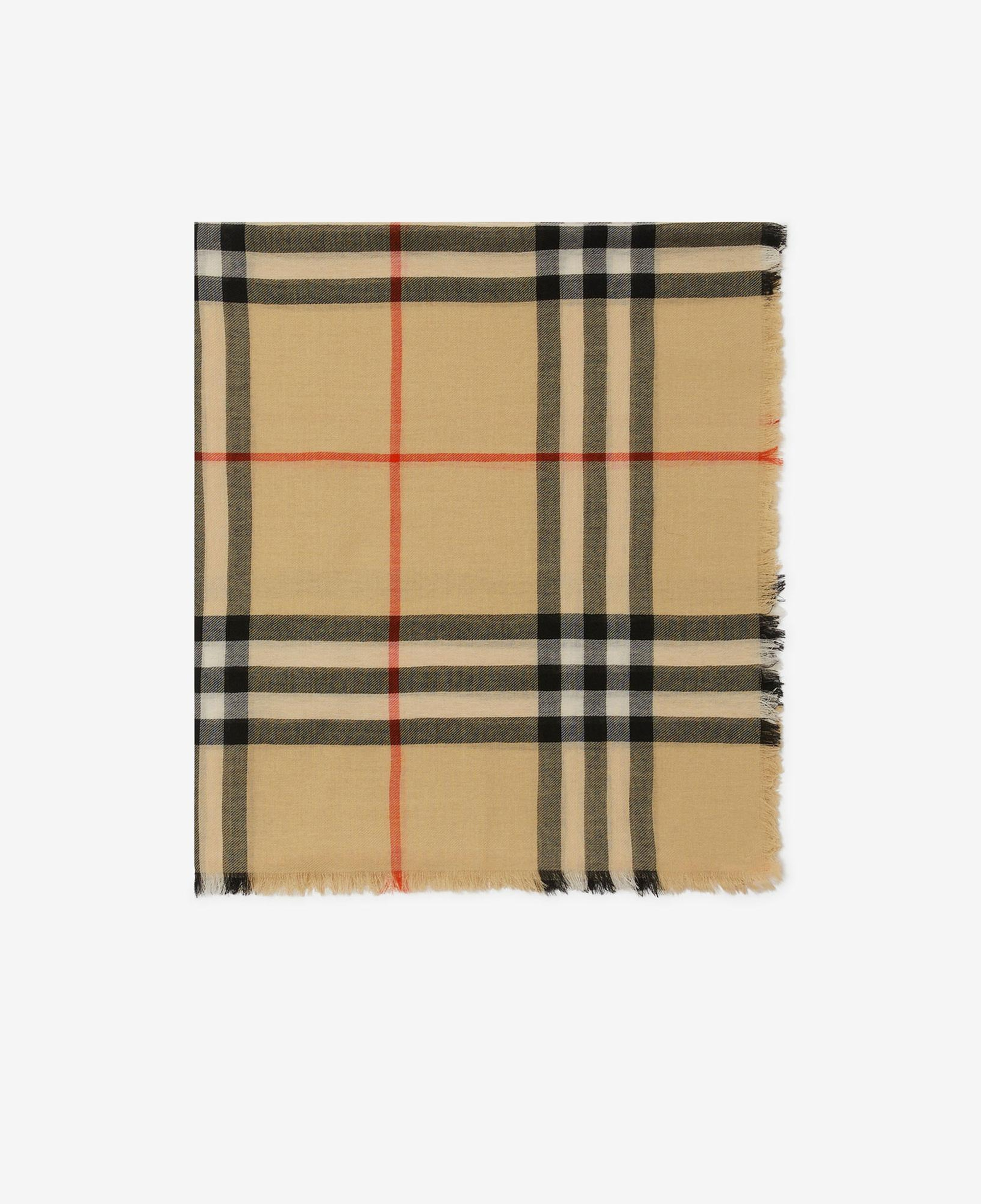 Burberry Check Wool Kadın Bej Atkı