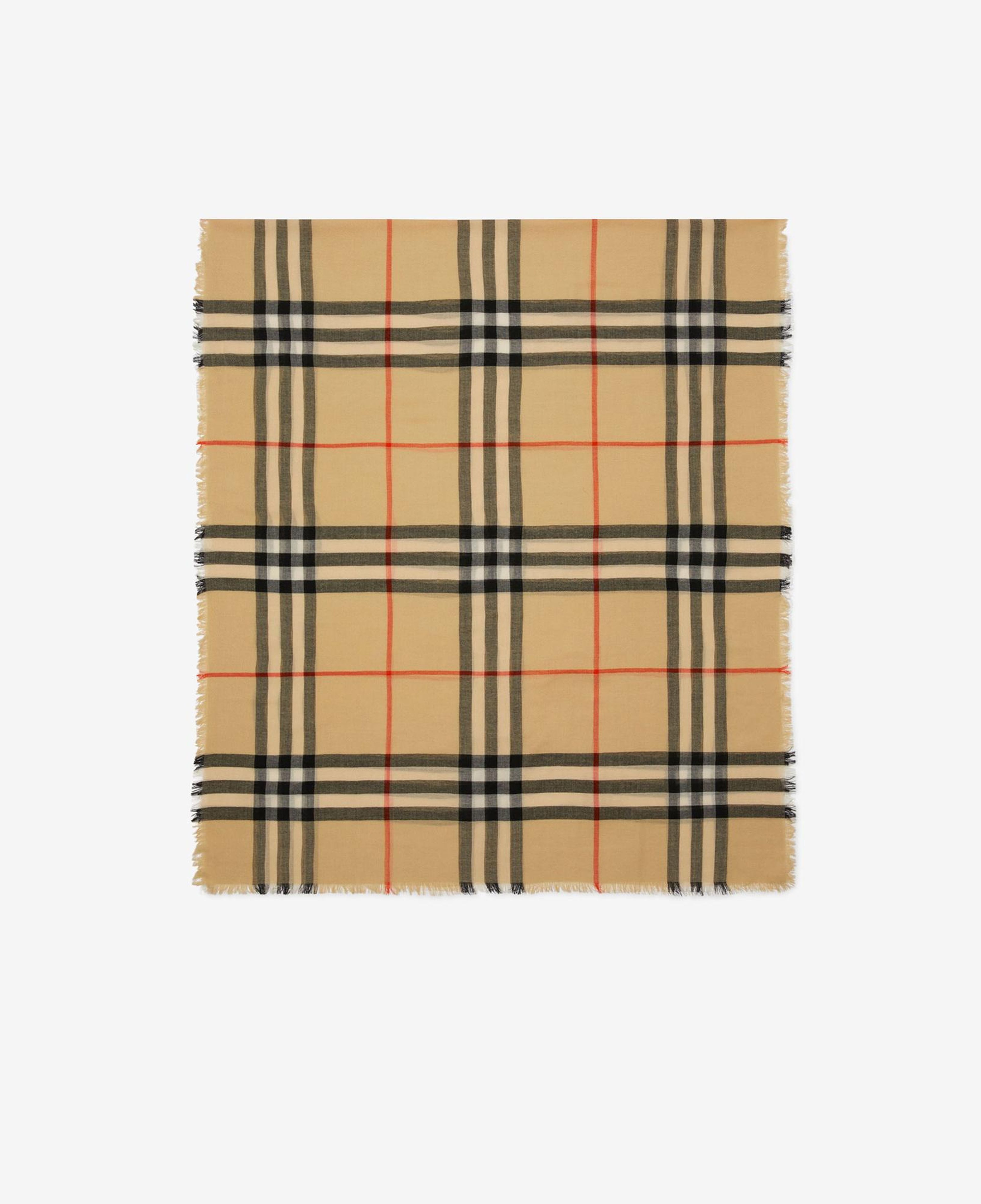 Burberry Check Wool Kadın Bej Atkı