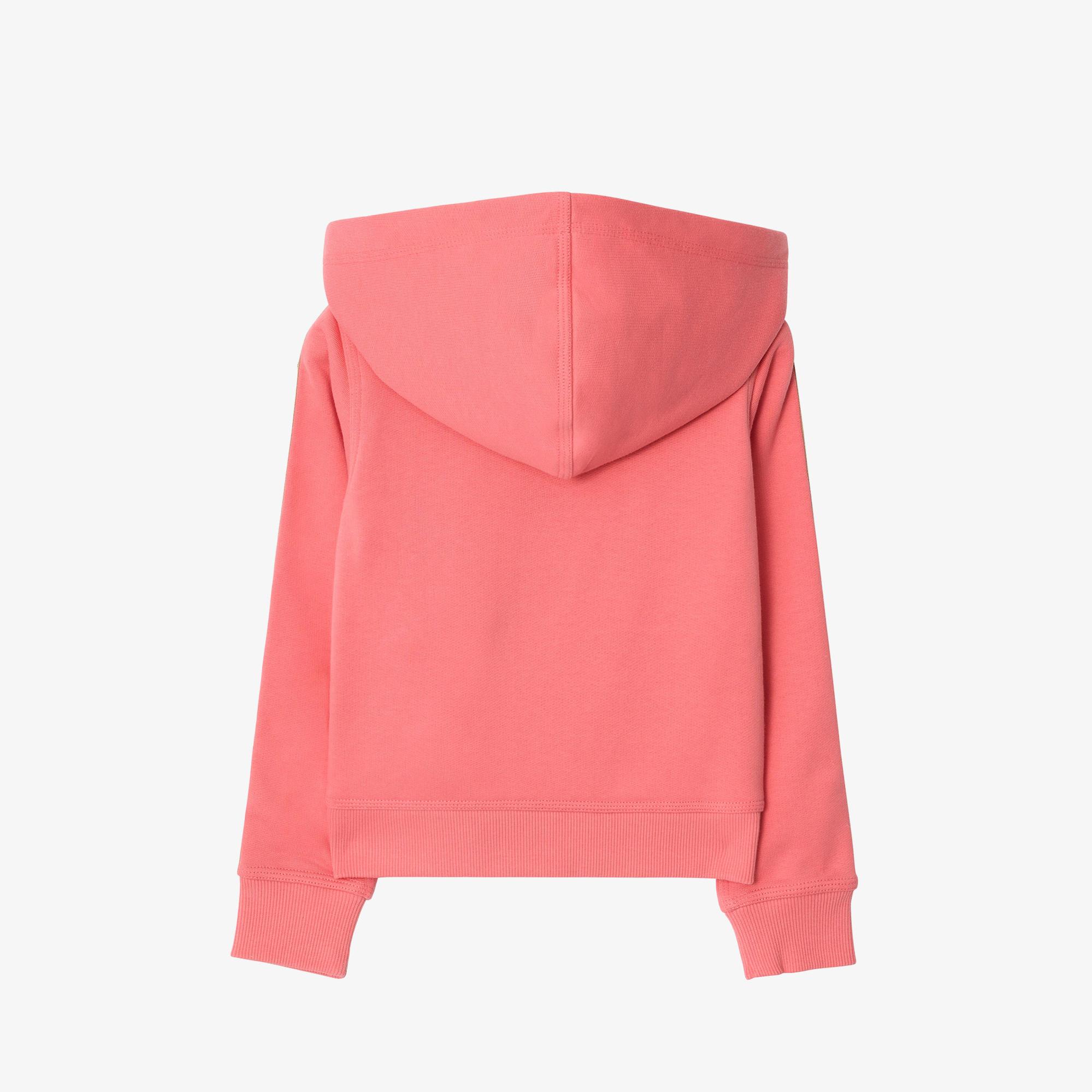 Burberry Check Trim Cotton Zip Çocuk Pembe Hoodie
