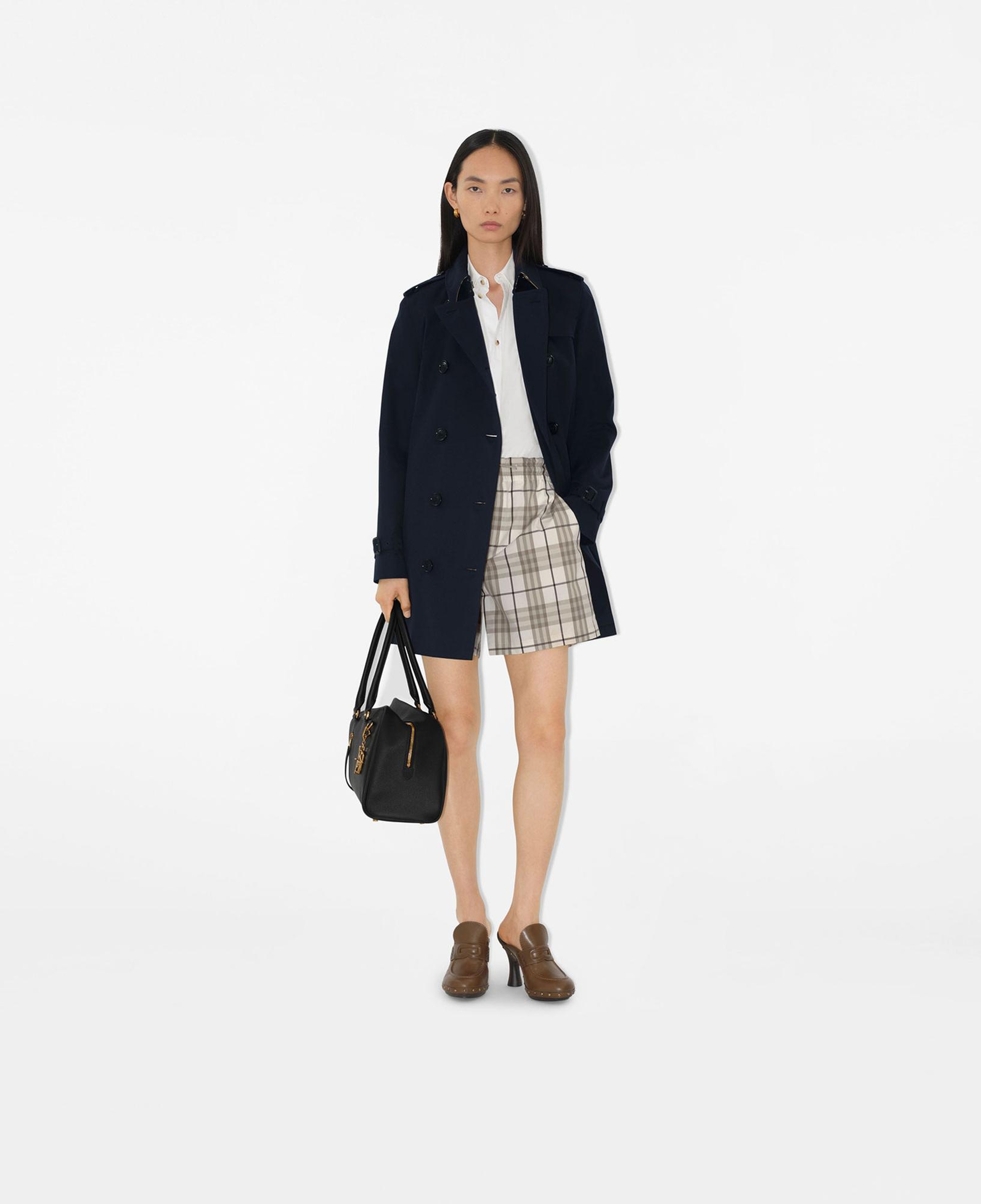 Burberry Short Kensington Heritage Kadın Lacivert Trençkot