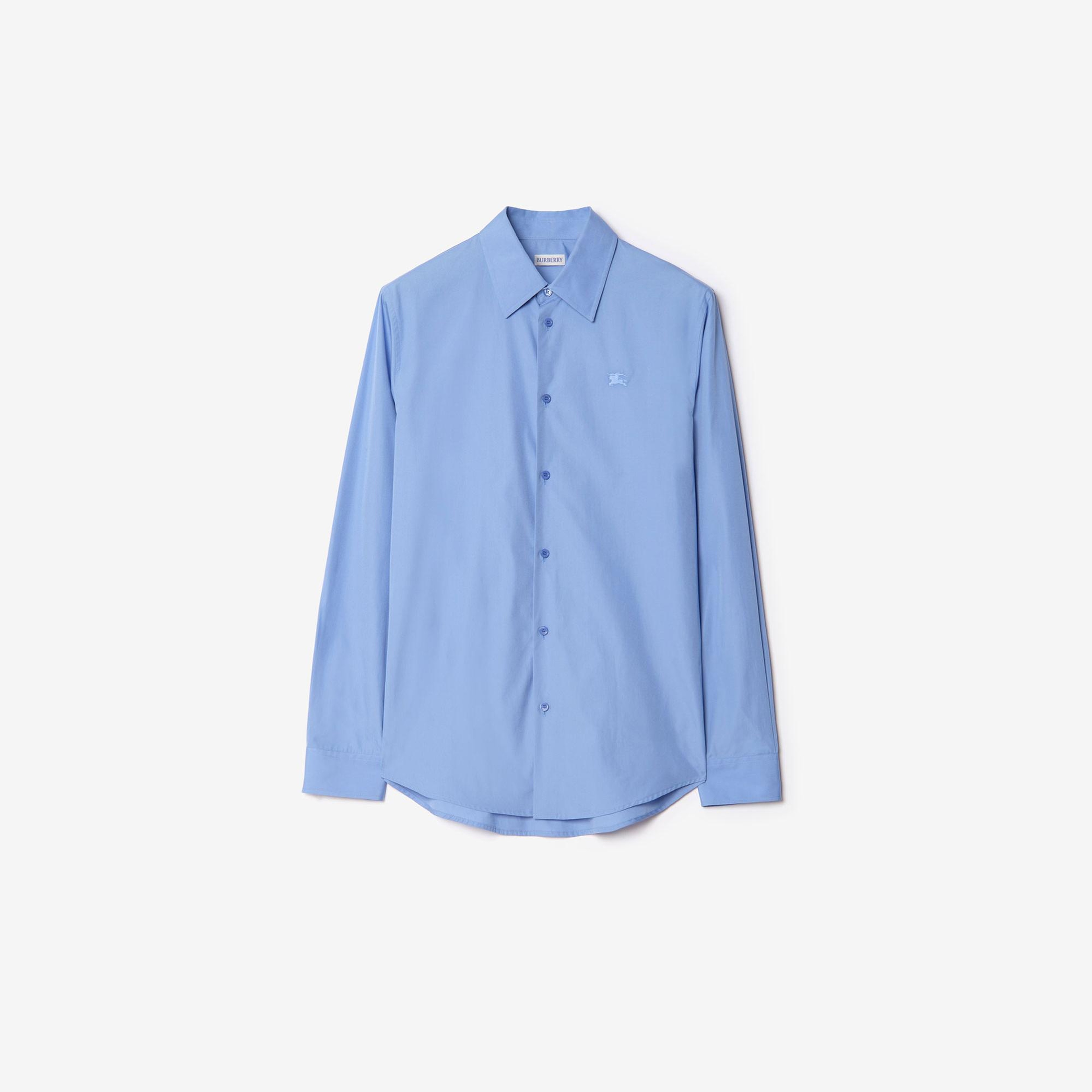 Burberry Regular Fit Cotton Poplin Erkek Mavi Gömlek
