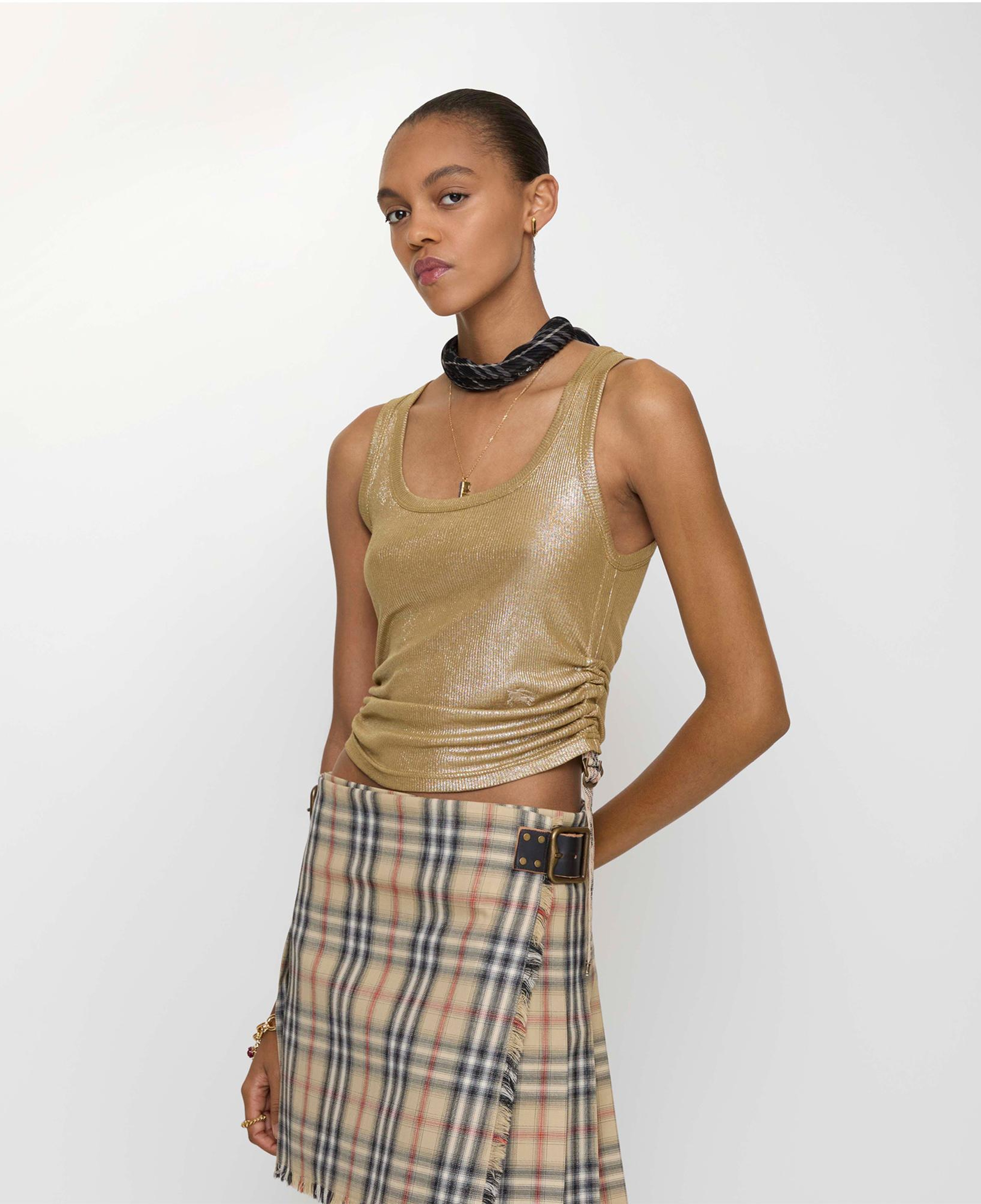 Burberry Festival Viscose Tank Kadın Kahverengi T-Shirt