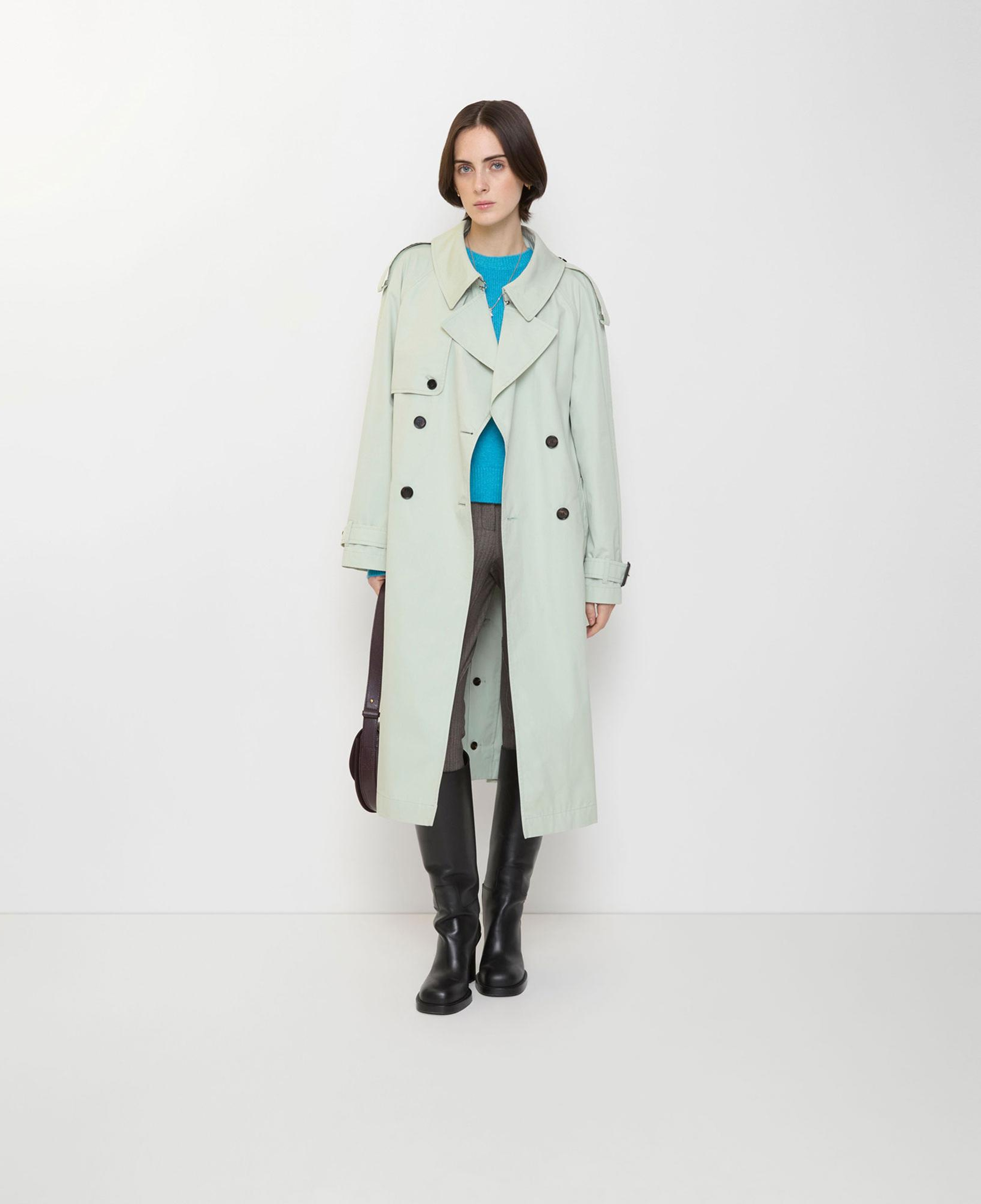 Burberry Long Lightweight Cotton Fitzrovia Kadın Yeşil Trençkot