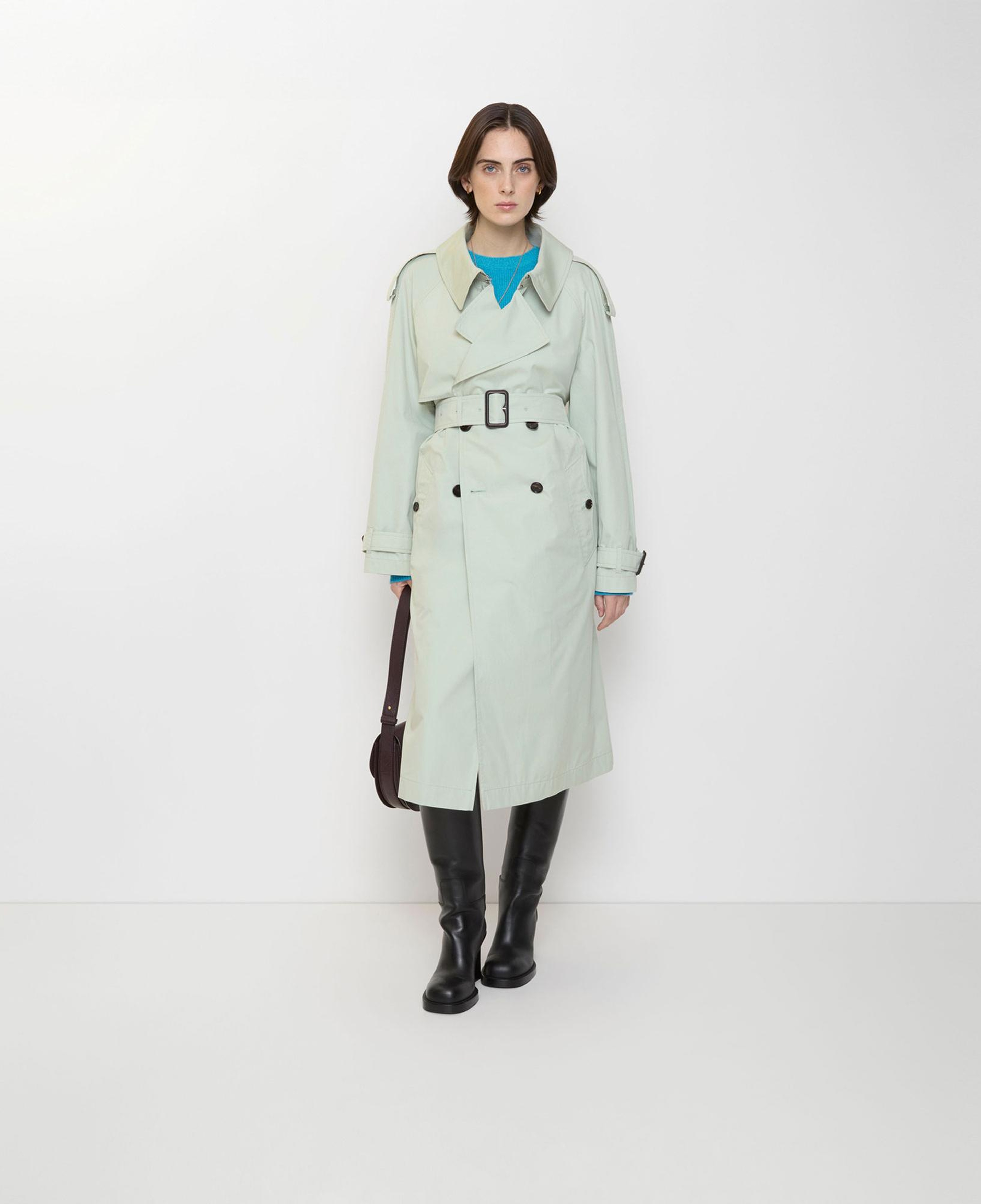 Burberry Long Lightweight Cotton Fitzrovia Kadın Yeşil Trençkot