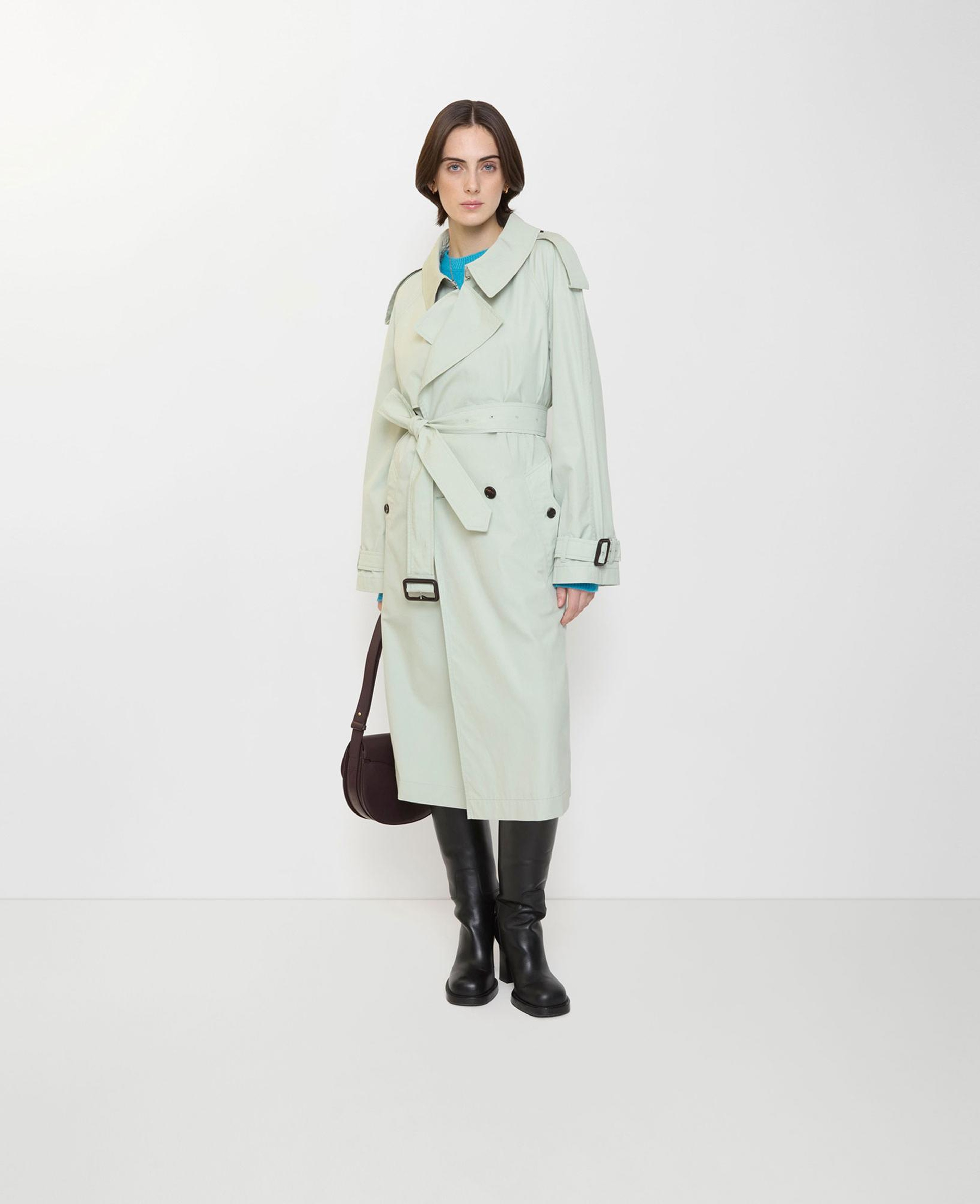 Burberry Long Lightweight Cotton Fitzrovia Kadın Yeşil Trençkot