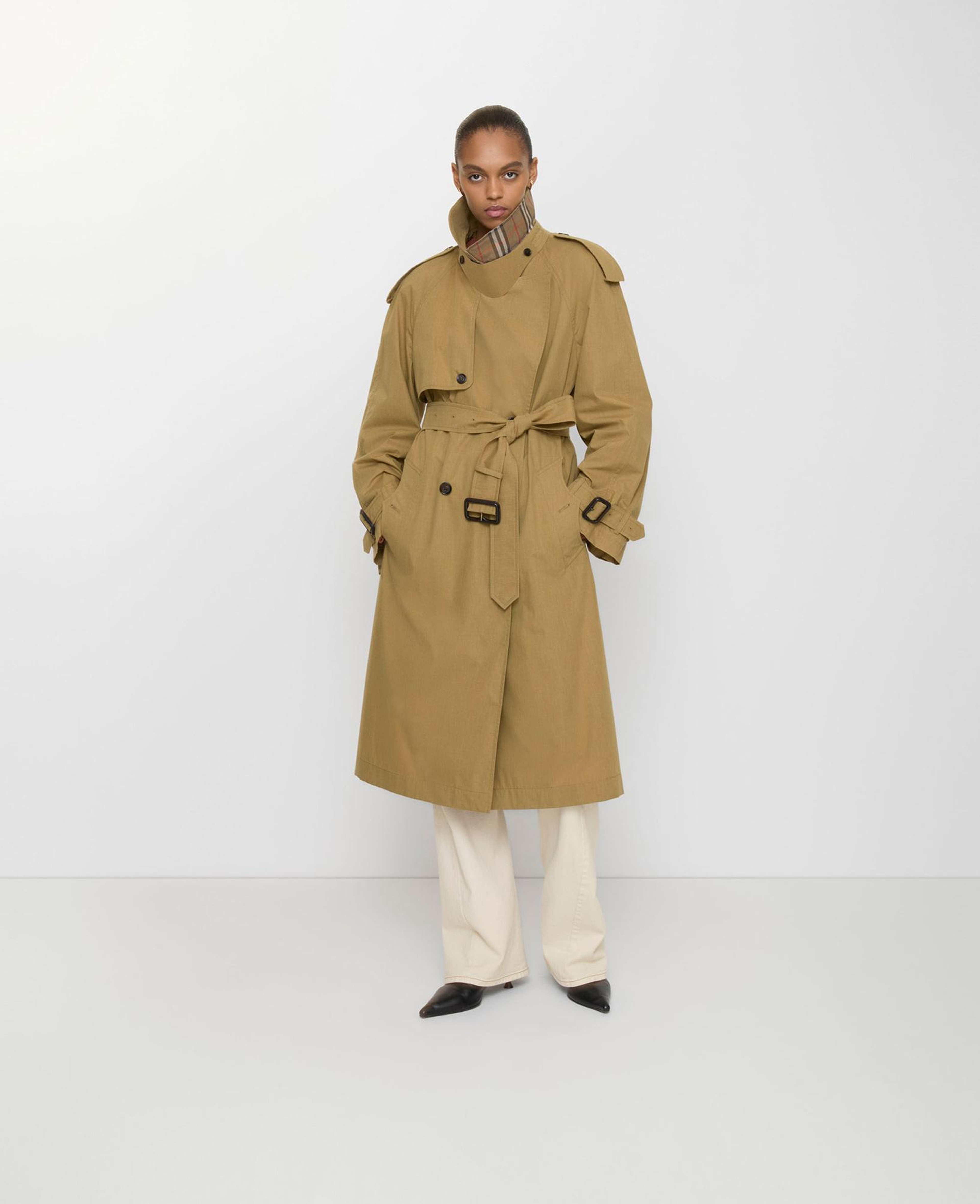 Burberry Long Canvas Fitzrovia With Warmer Kadın Kahverengi Trençkot