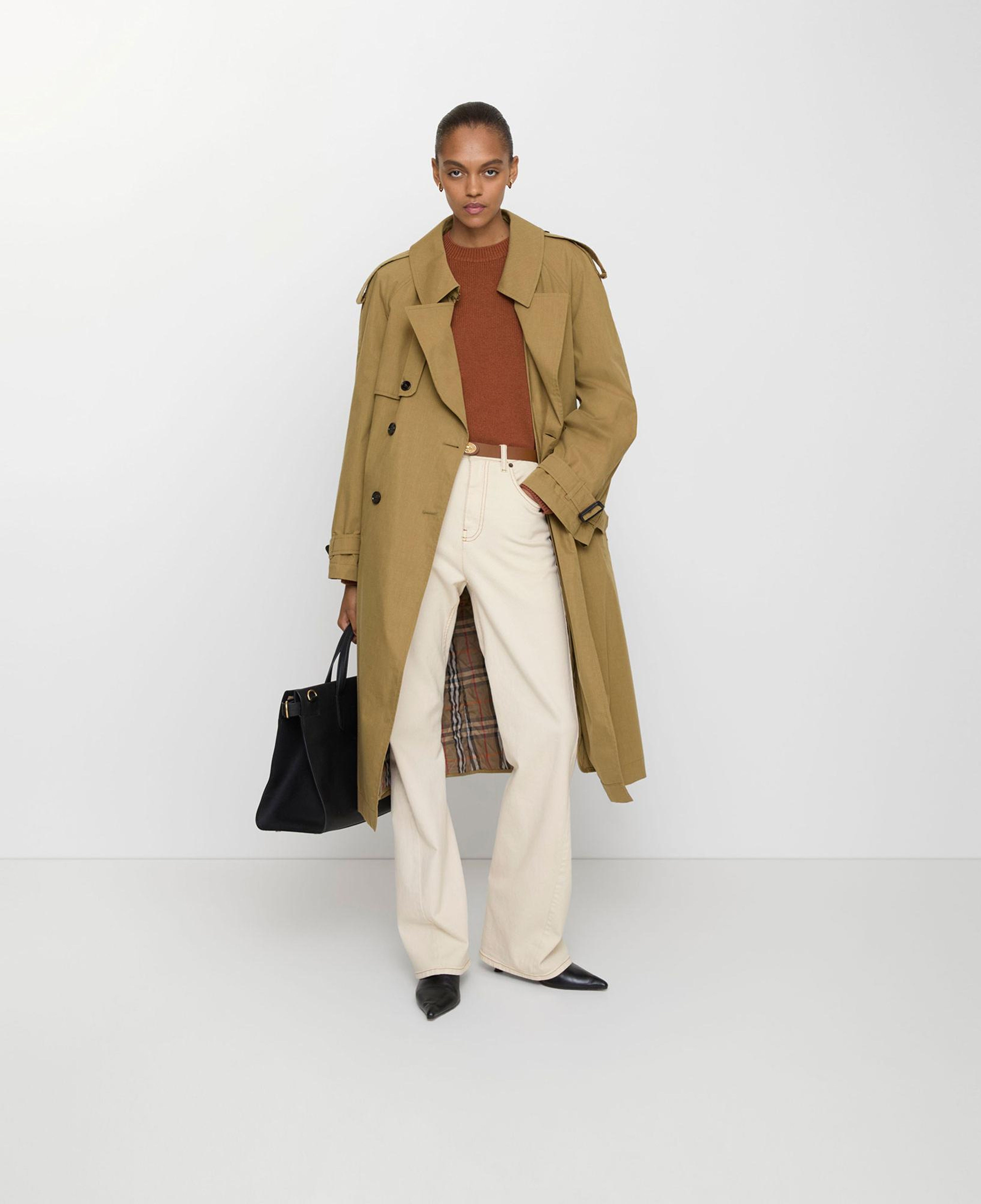 Burberry Long Canvas Fitzrovia With Warmer Kadın Kahverengi Trençkot