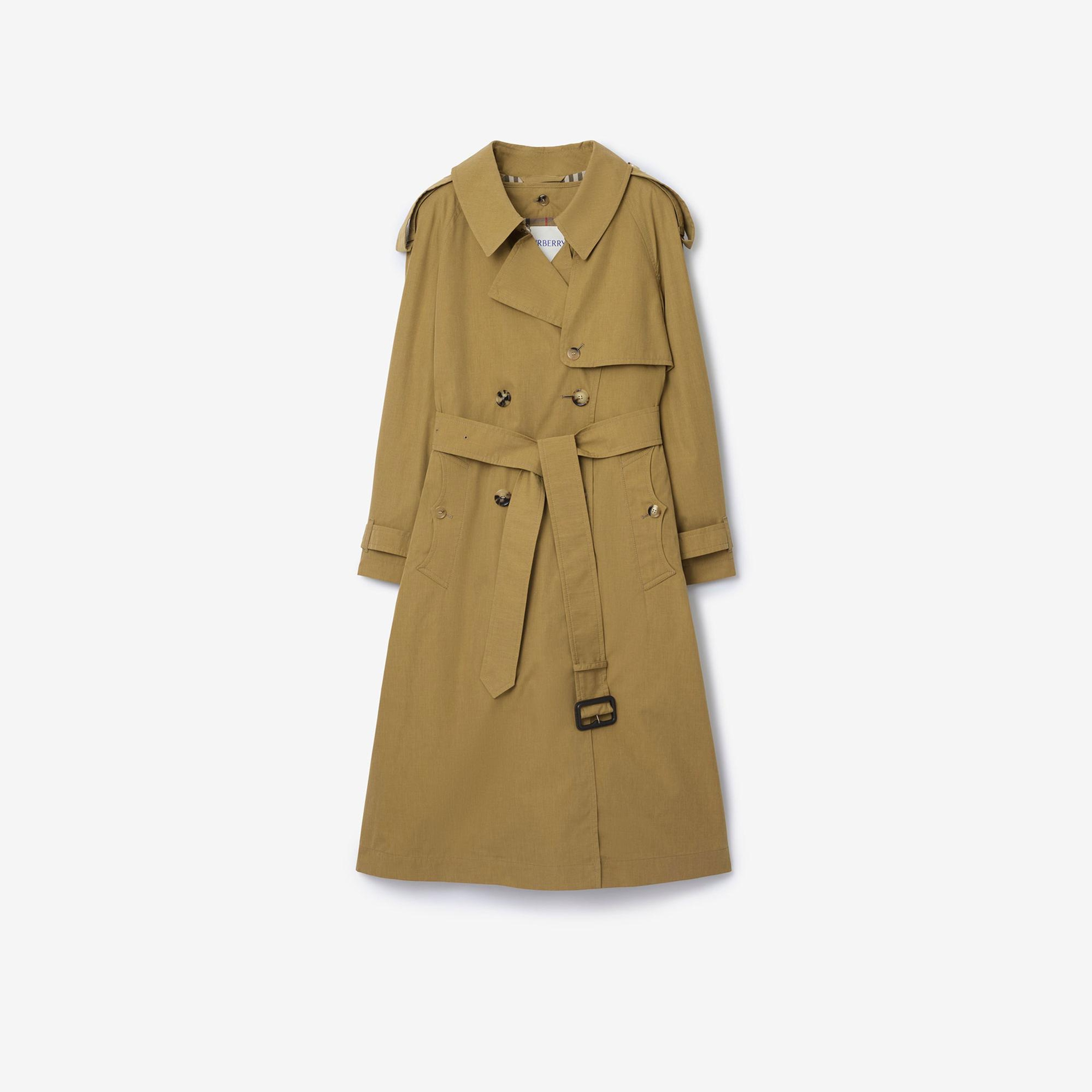 Burberry Long Canvas Fitzrovia With Warmer Kadın Kahverengi Trençkot