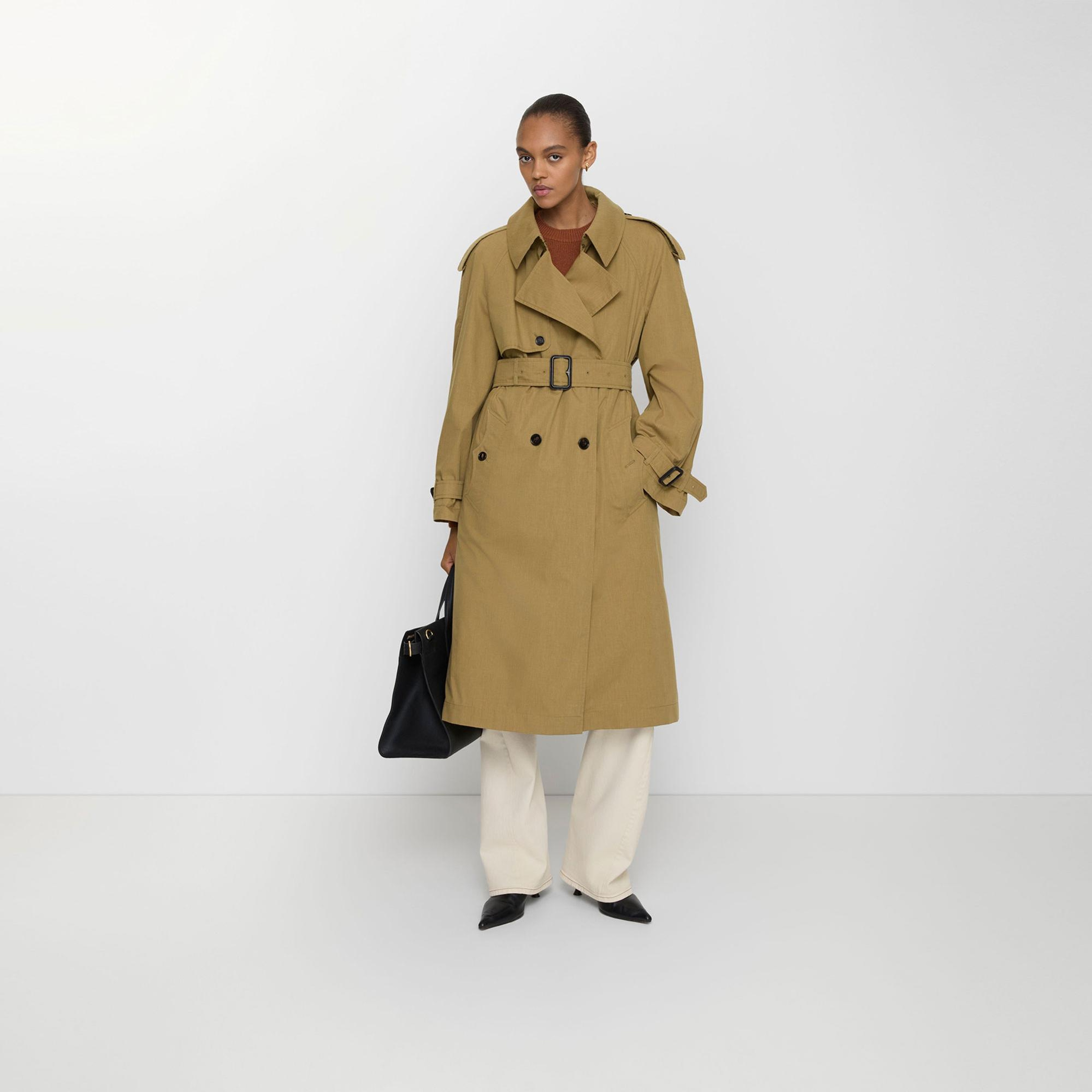 Burberry Long Canvas Fitzrovia With Warmer Kadın Kahverengi Trençkot