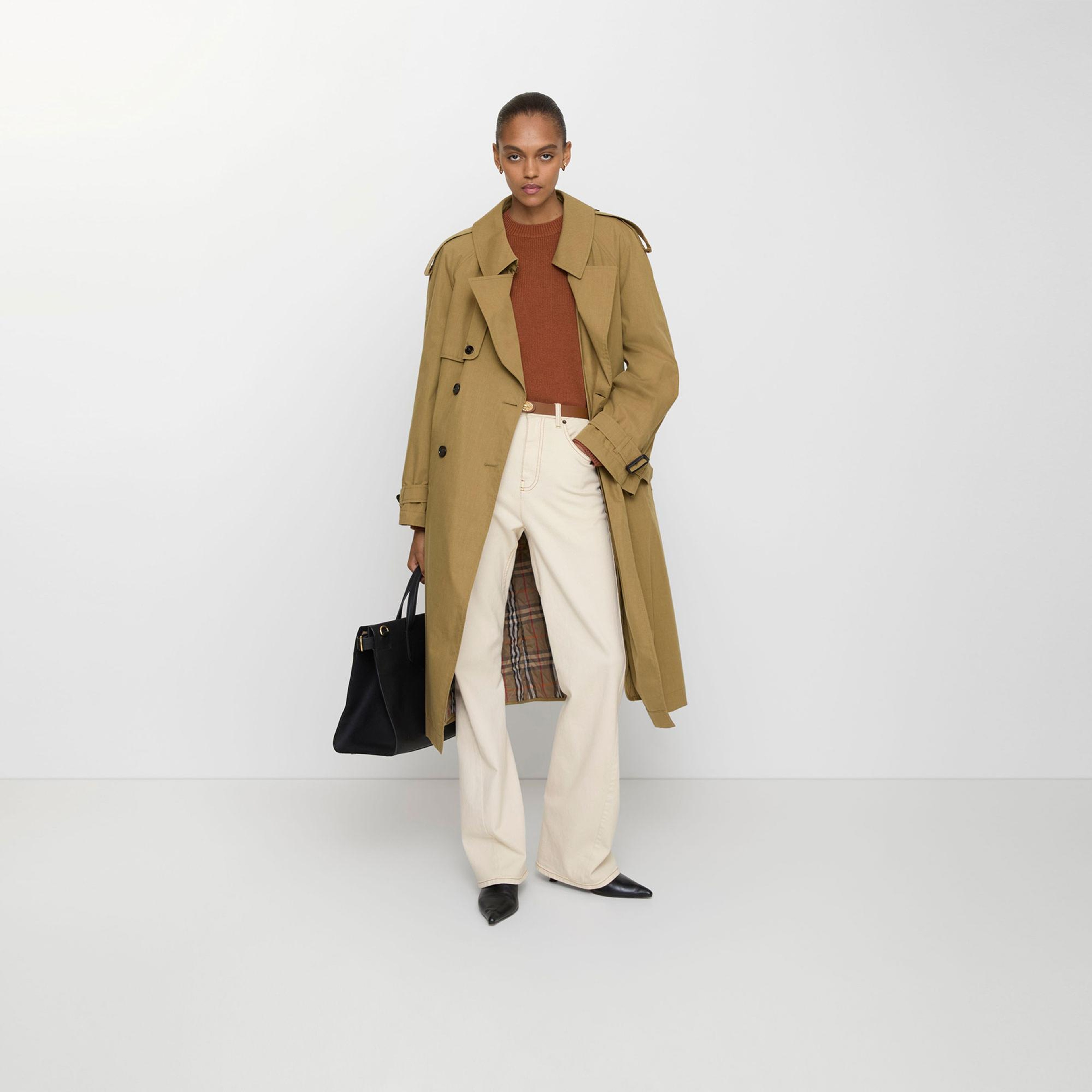 Burberry Long Canvas Fitzrovia With Warmer Kadın Kahverengi Trençkot