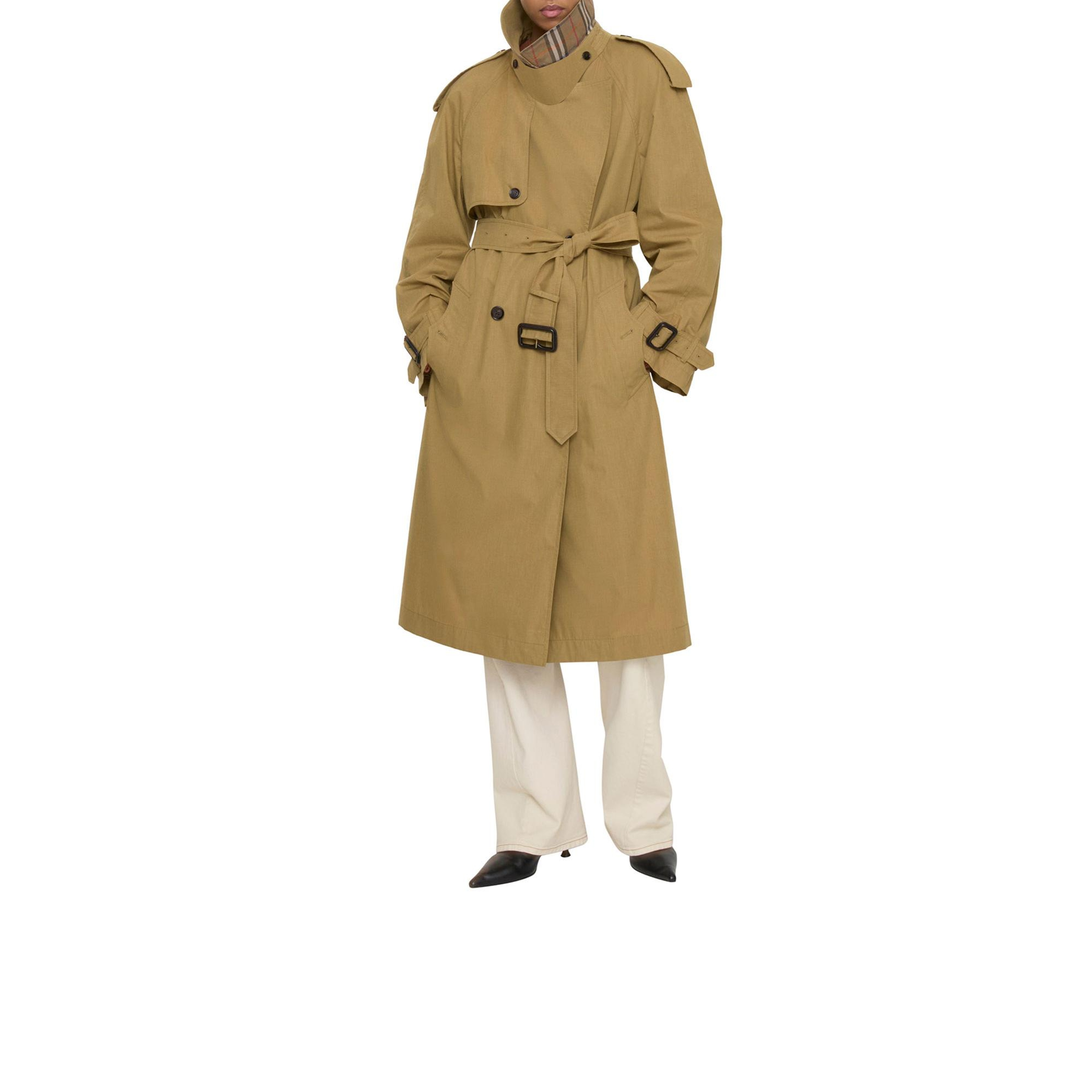 Burberry Long Canvas Fitzrovia With Warmer Kadın Kahverengi Trençkot