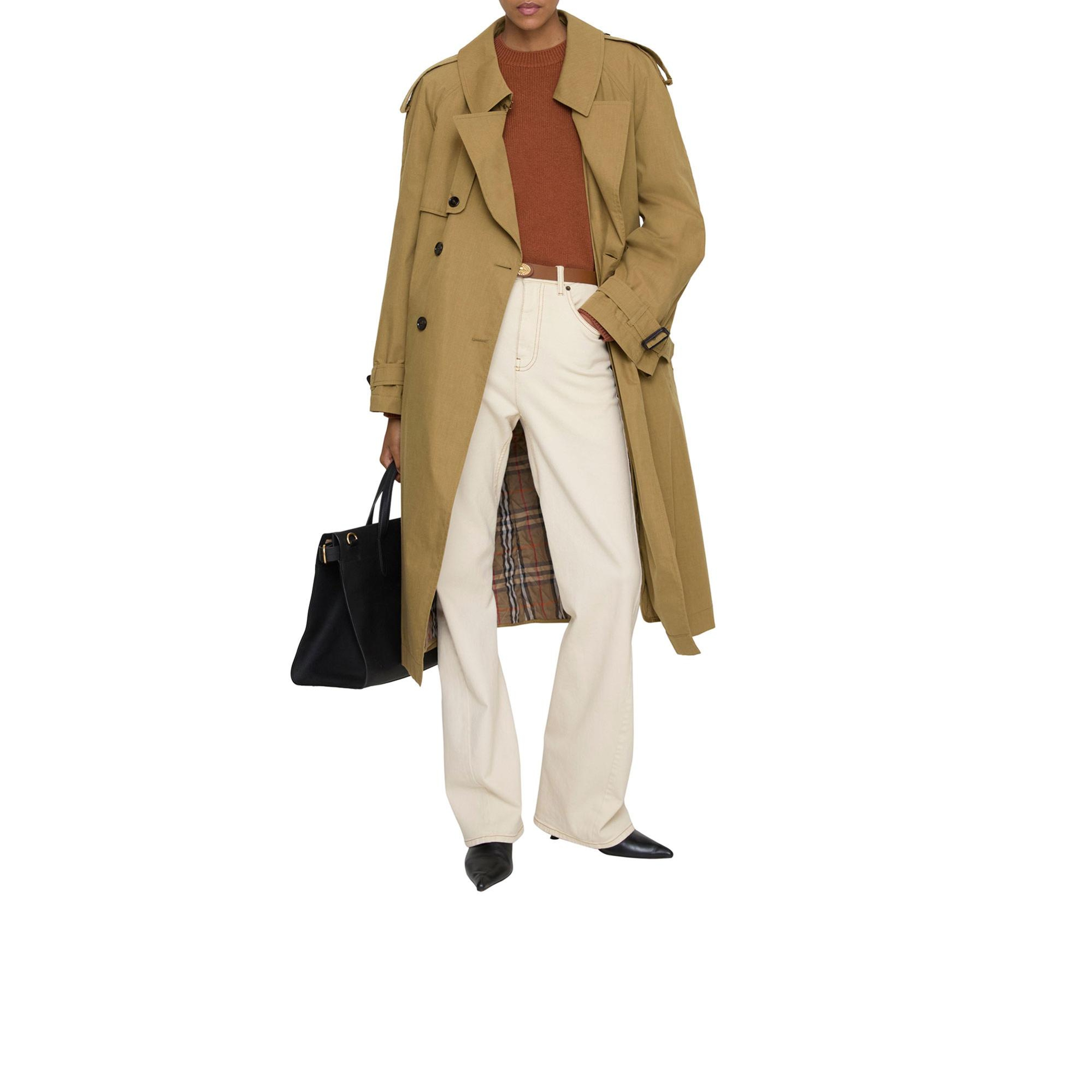 Burberry Long Canvas Fitzrovia With Warmer Kadın Kahverengi Trençkot