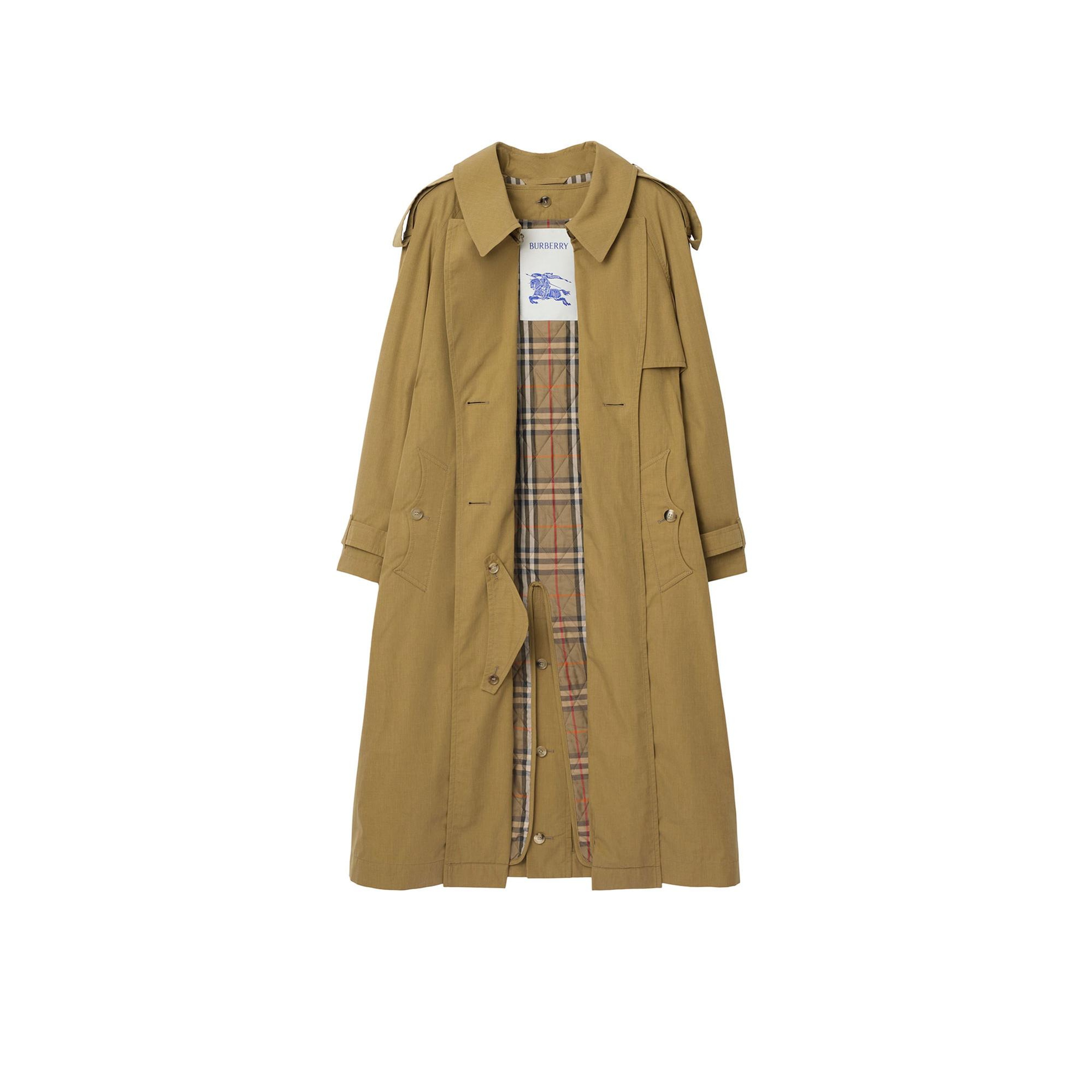 Burberry Long Canvas Fitzrovia With Warmer Kadın Kahverengi Trençkot