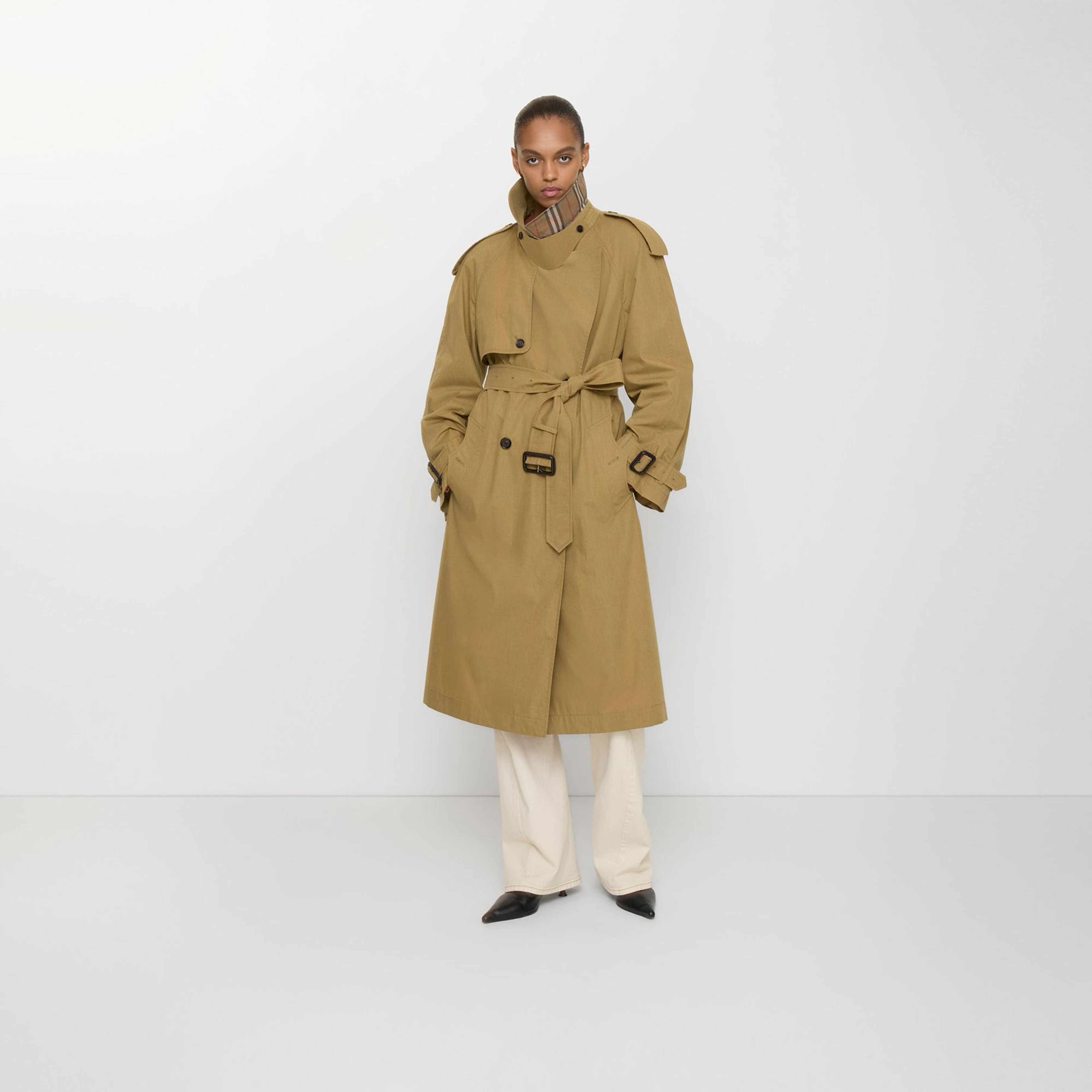 Burberry Long Canvas Fitzrovia With Warmer Kadın Kahverengi Trençkot