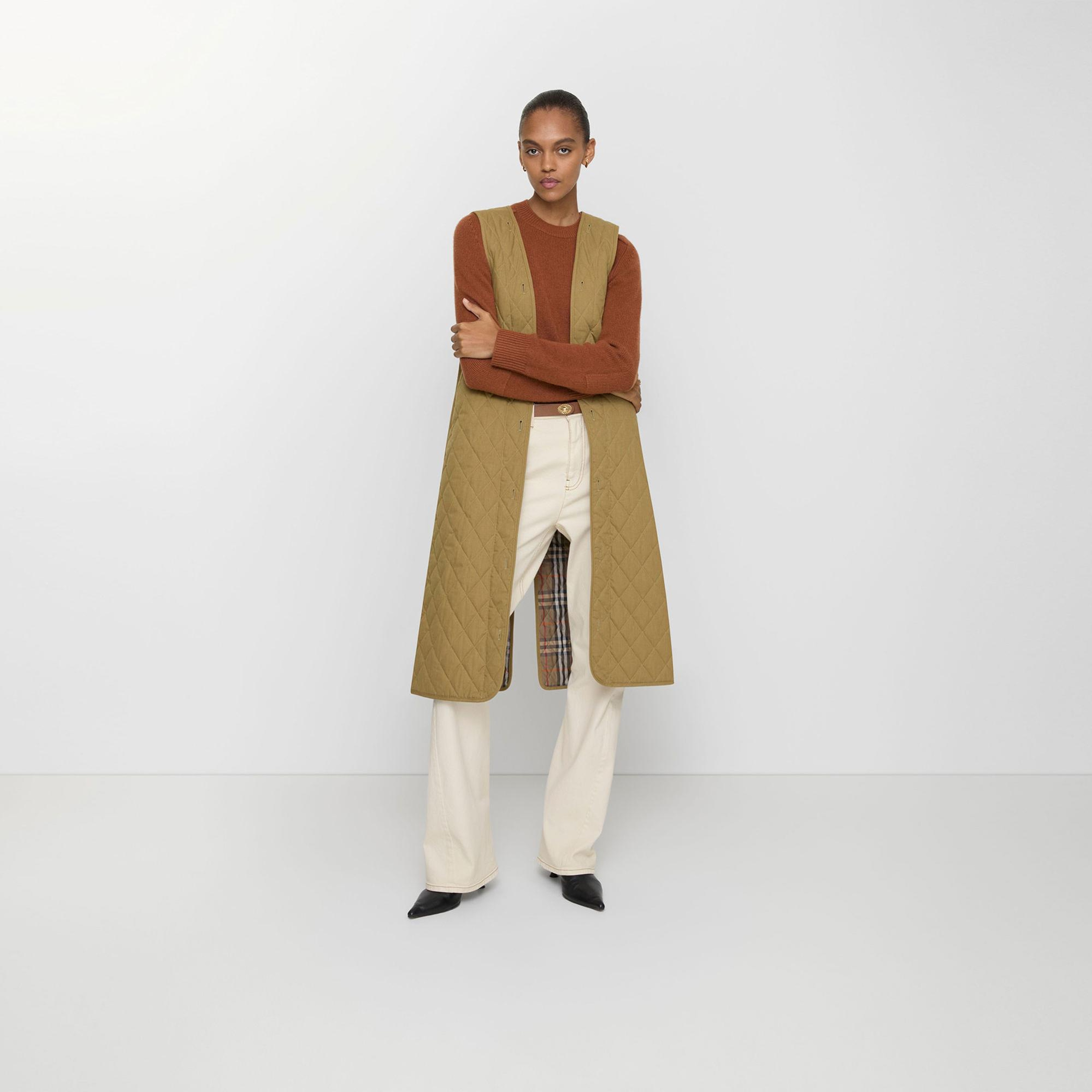 Burberry Long Canvas Fitzrovia With Warmer Kadın Kahverengi Trençkot