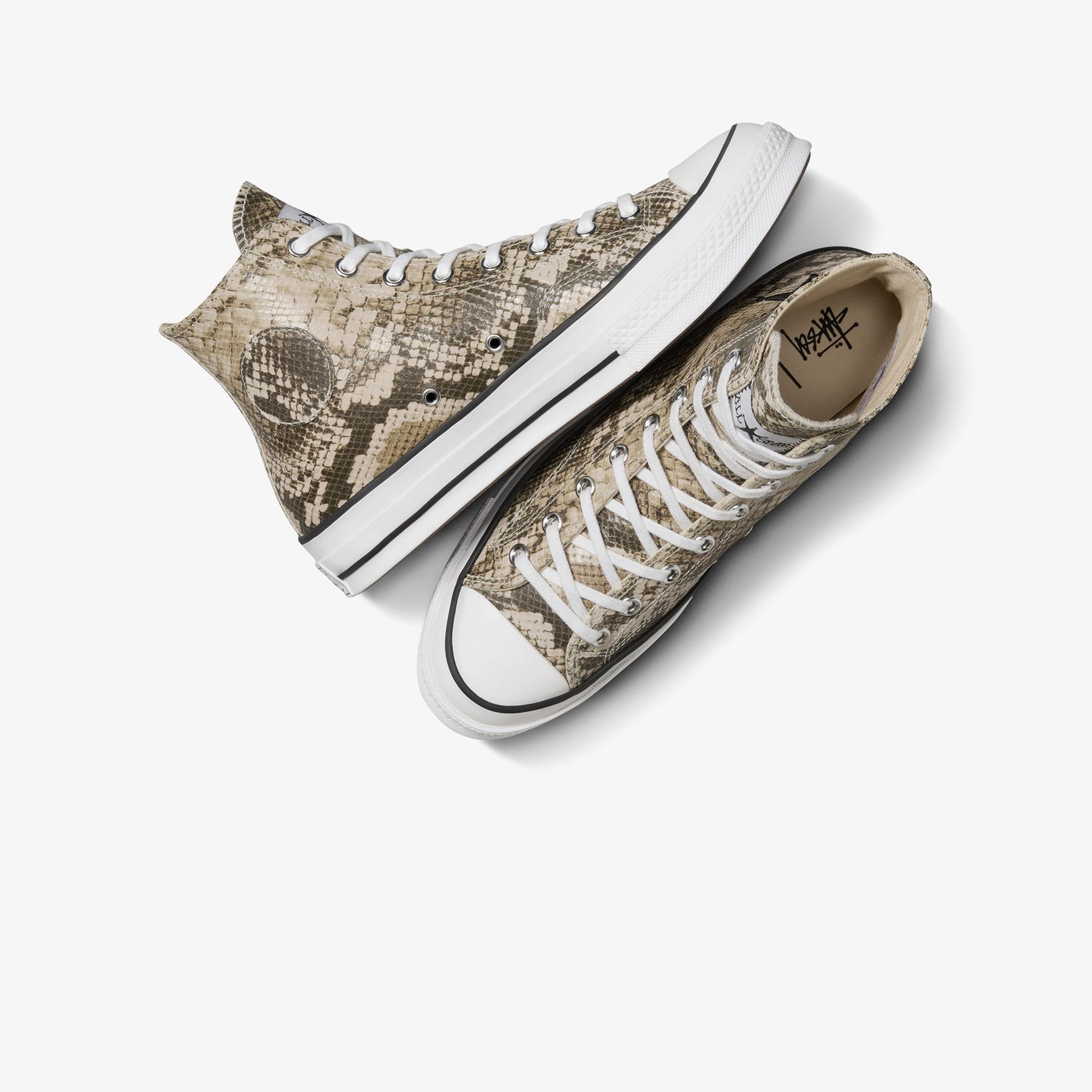 Converse x Stüssy Chuck 70 Unisex Bej Deri Sneaker