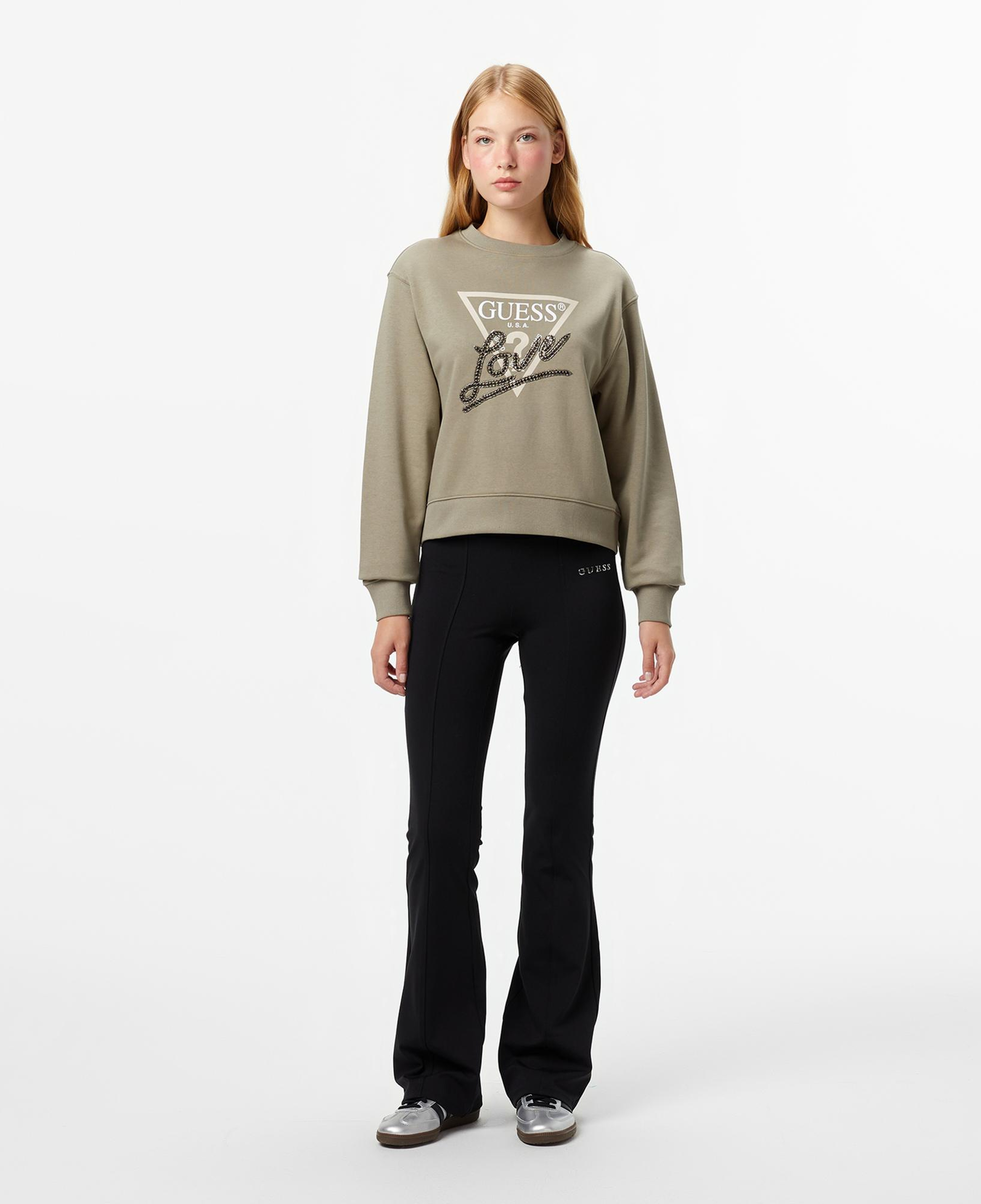 Guess Studded Kadın Yeşil Sweatshirt