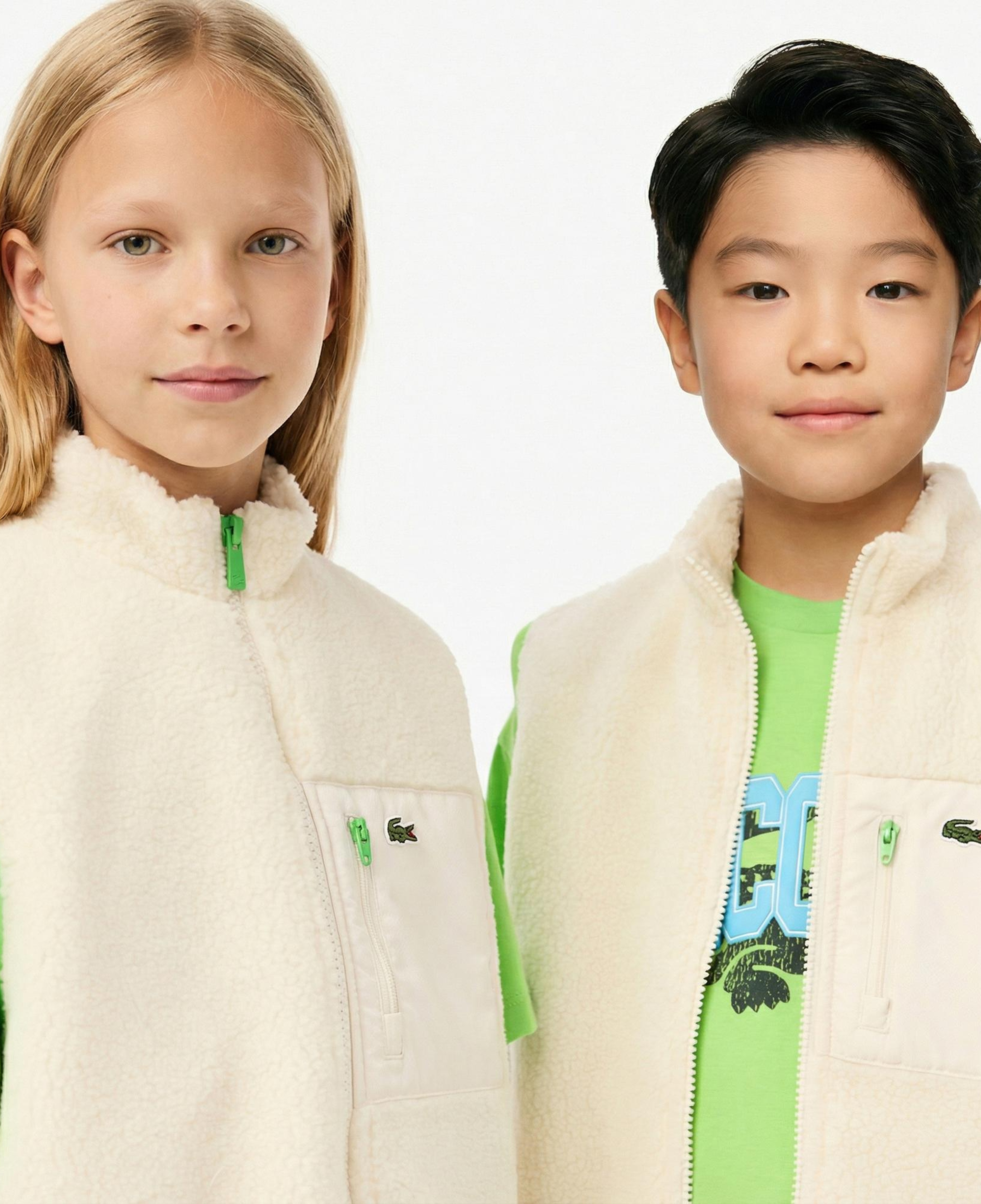 Lacoste Çocuk Dik Yaka Bej Yelek