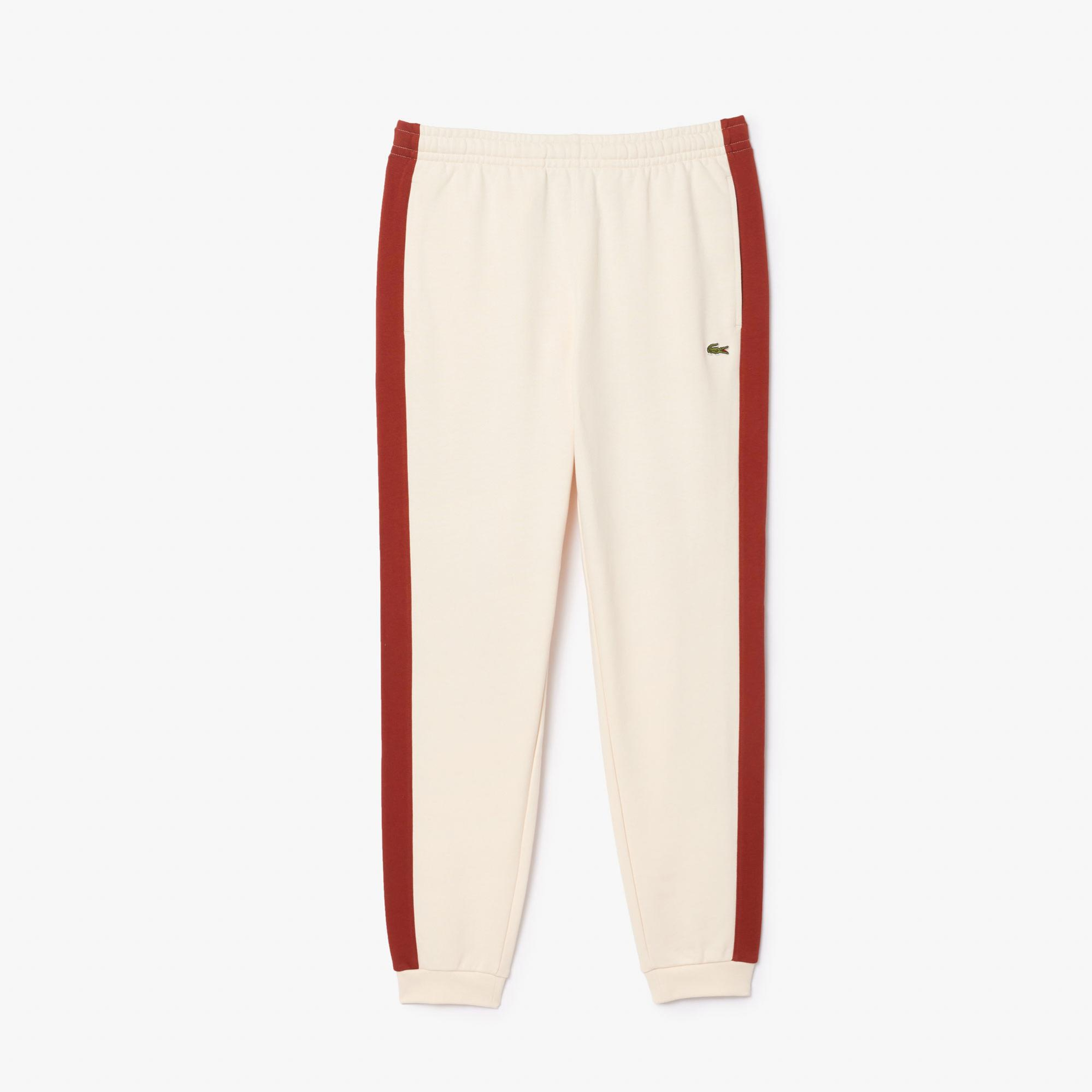 Lacoste Erkek Tapered Fit Renk Bloklu Krem Eşofman Altı