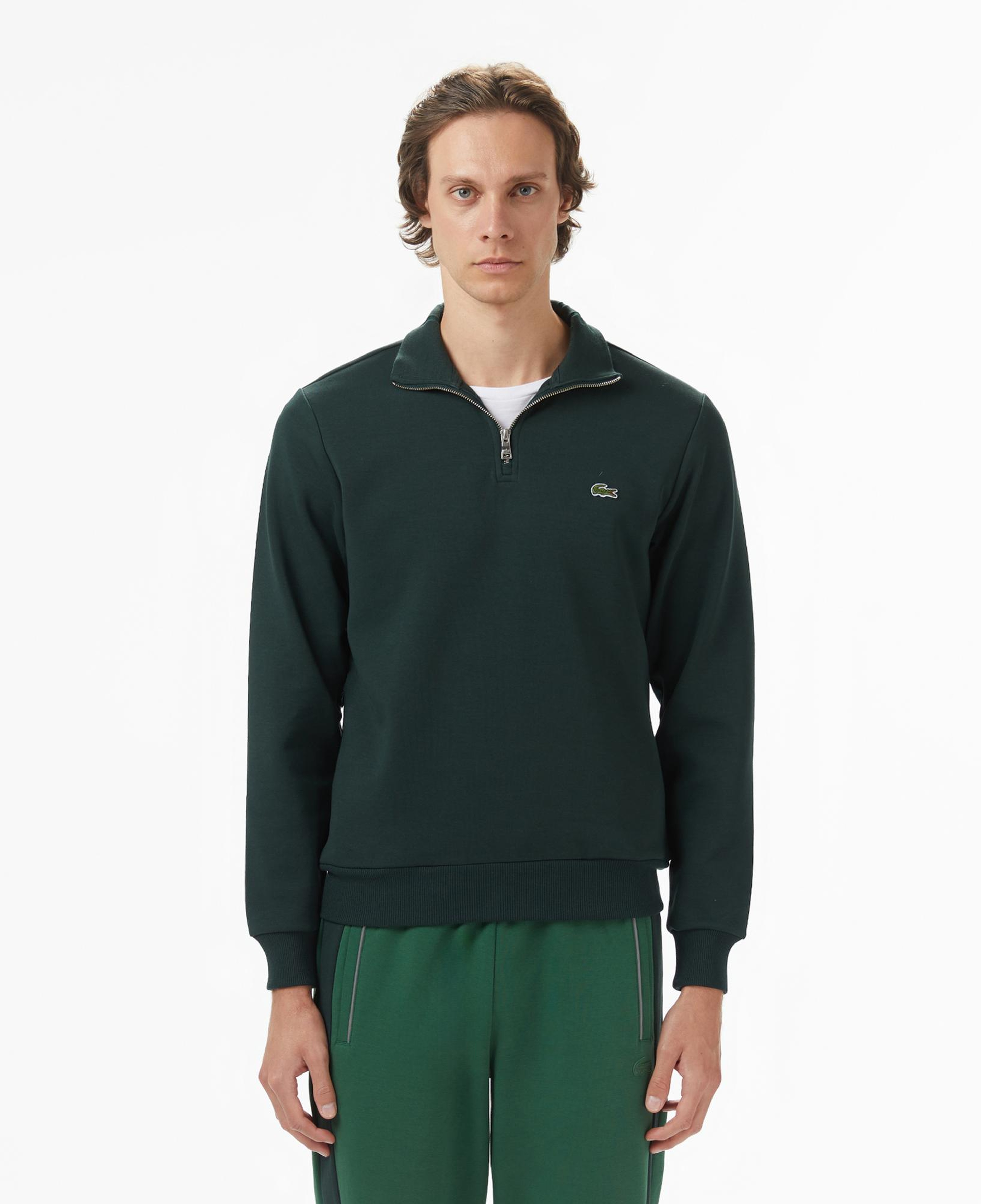 Lacoste Erkek Classic Fit Yarım Fermuarlı Yeşil Sweatshirt
