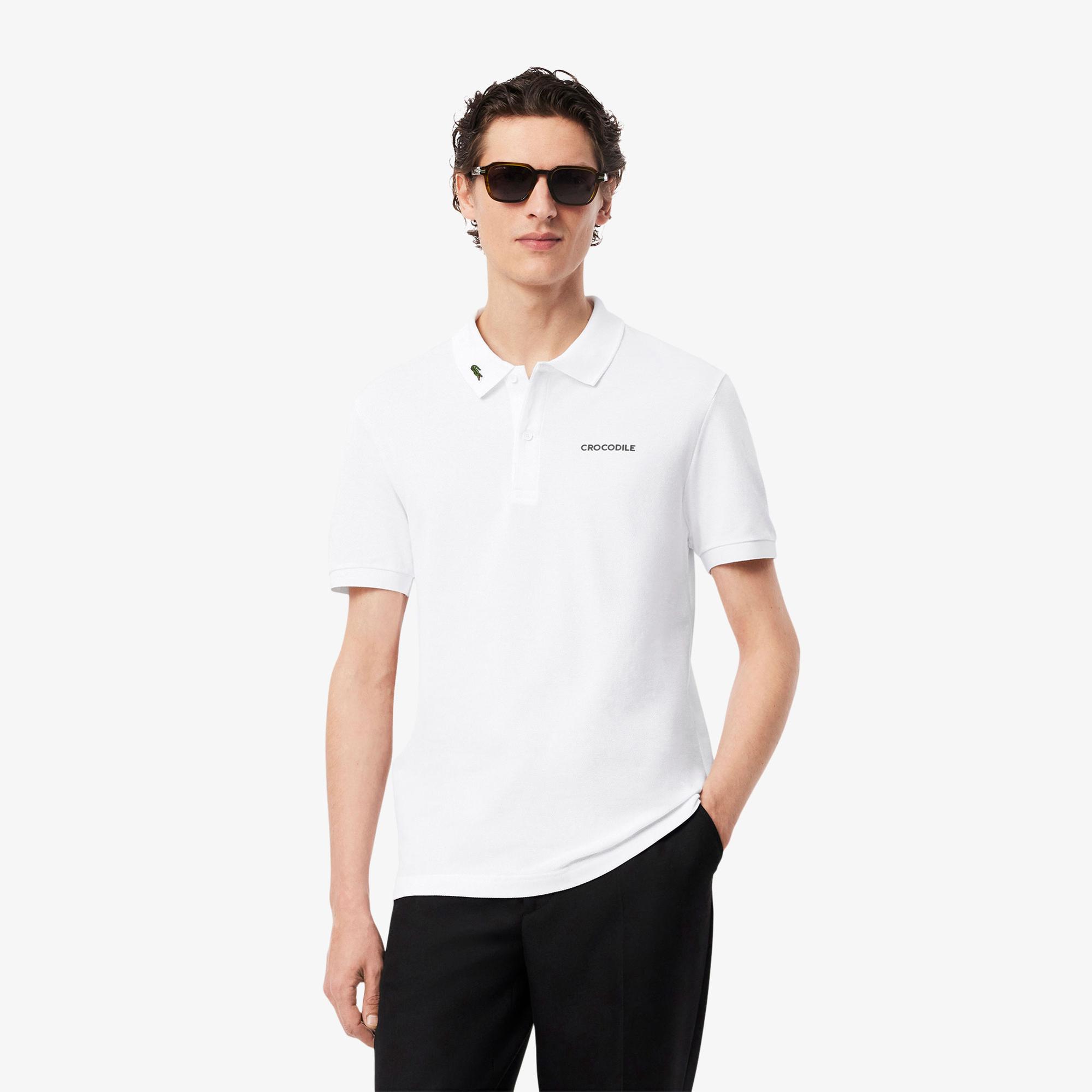 Lacoste L.12.12 Erkek Regular Fit Baskılı Beyaz Polo