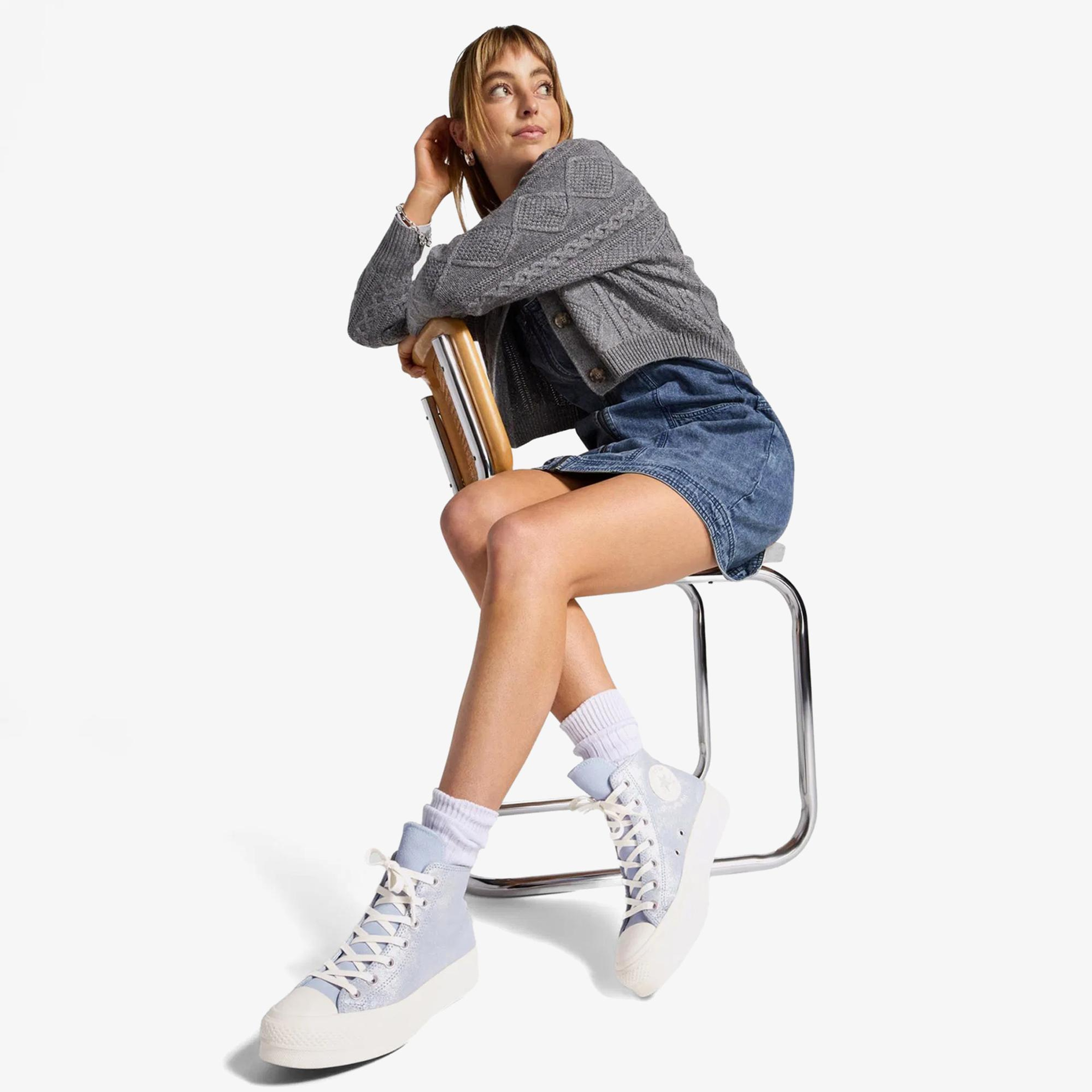Converse Chuck Taylor All Star Lift Kadın Lila Süet Platform Sneaker