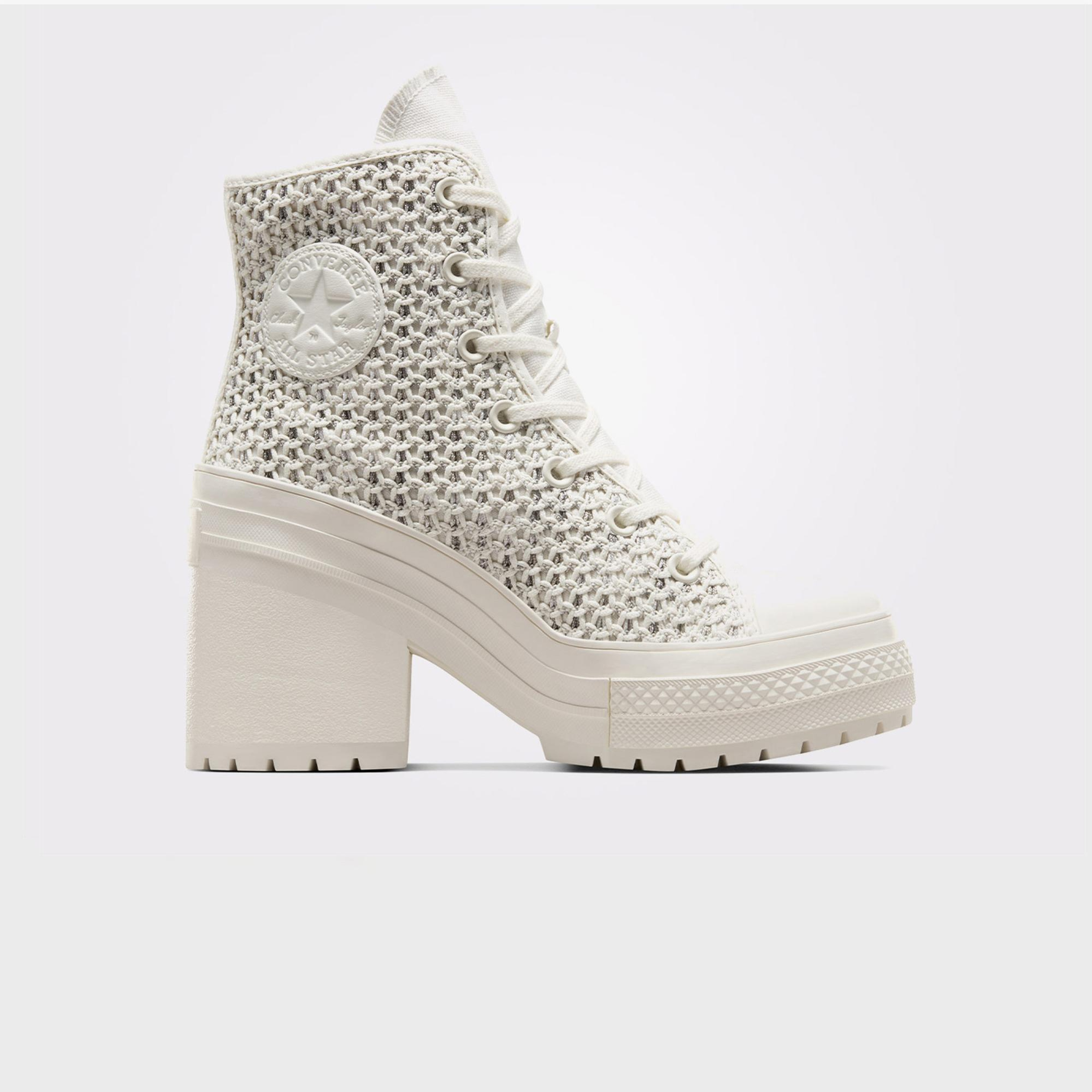 Converse Chuck 70 De Luxe Heel Unisex Krem Platform Sneaker