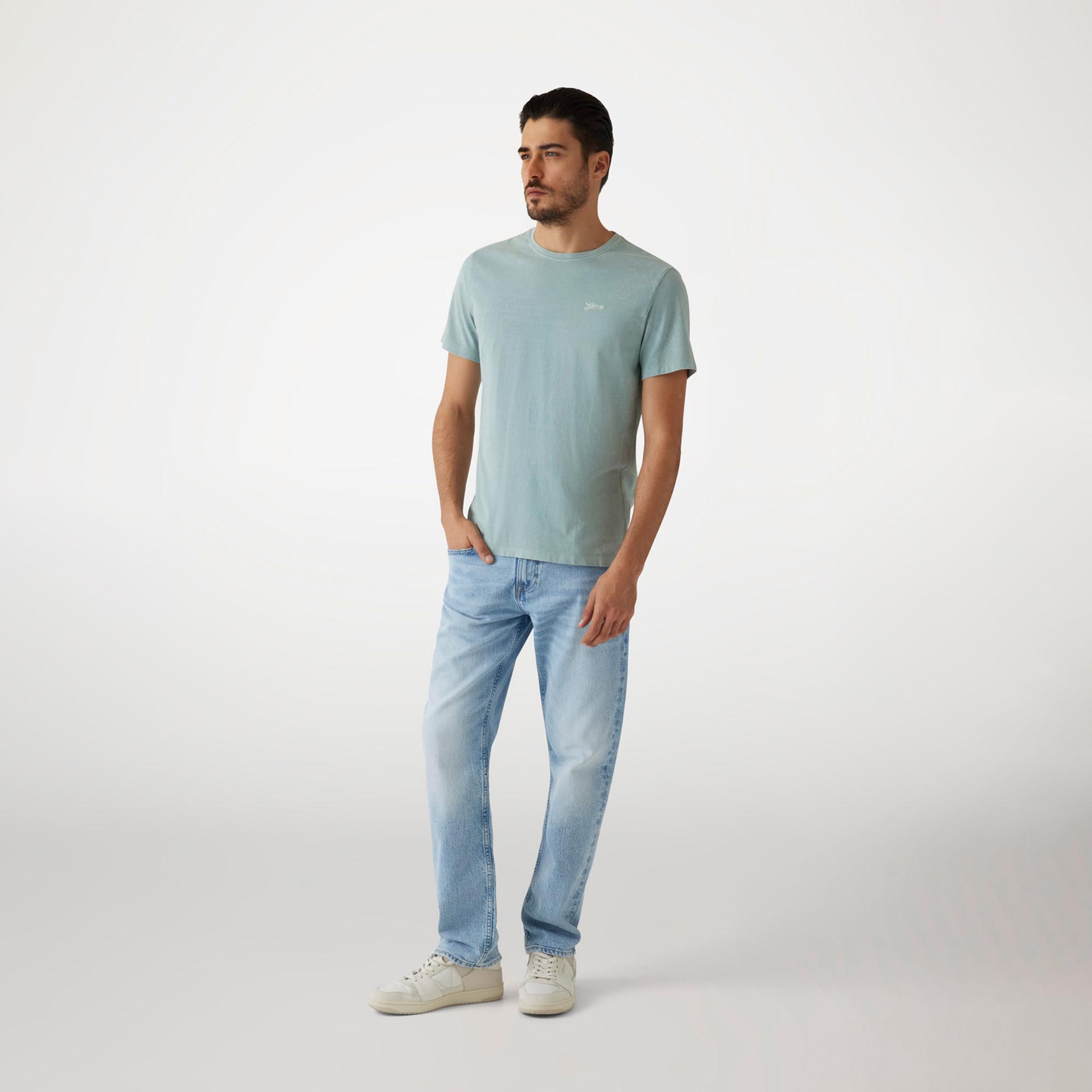 Guess Lasered Organic Stream Erkek Gri T-Shirt