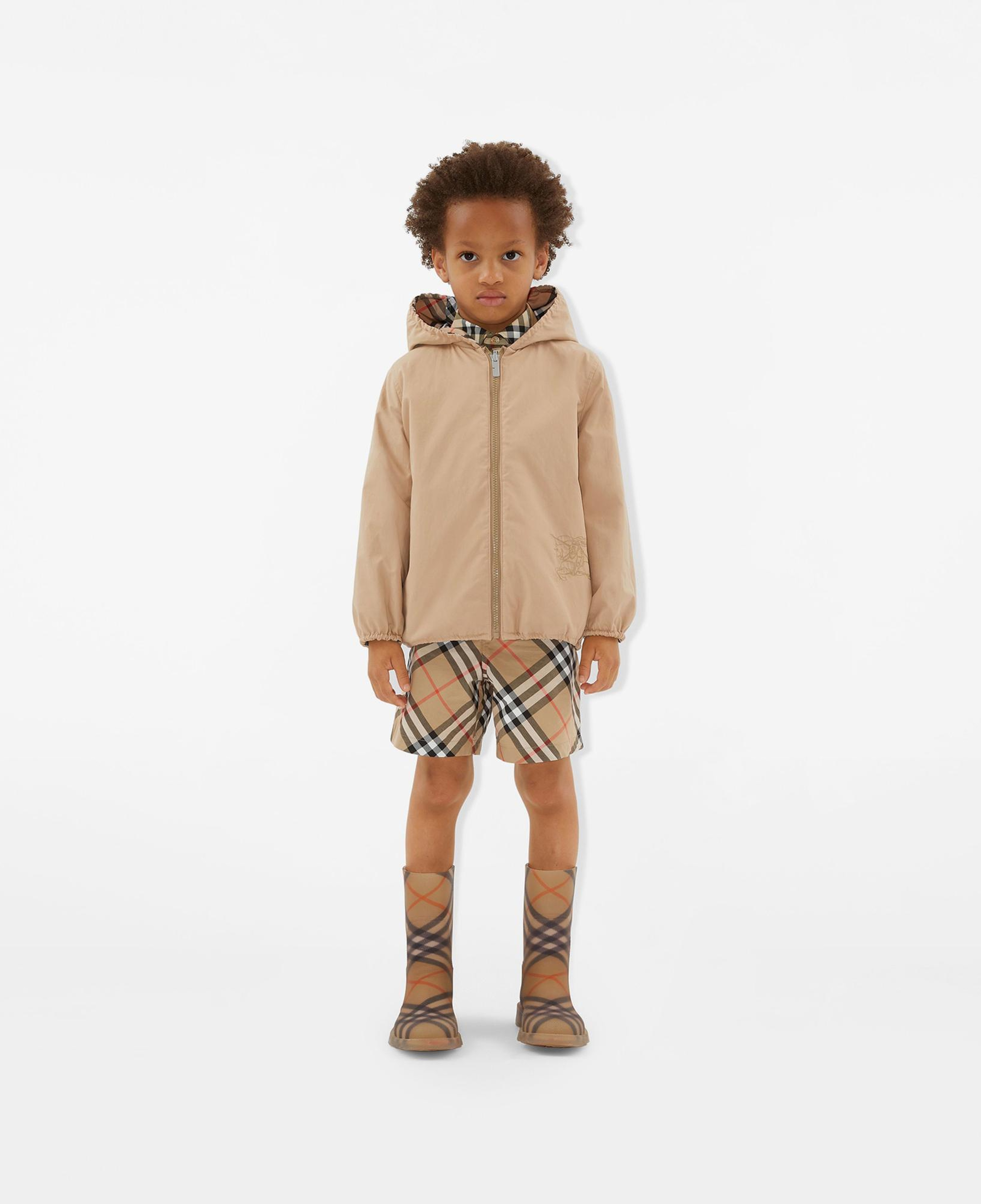 Burberry Reversible Check Pamuk Karışımlı Çocuk Bej Ceket