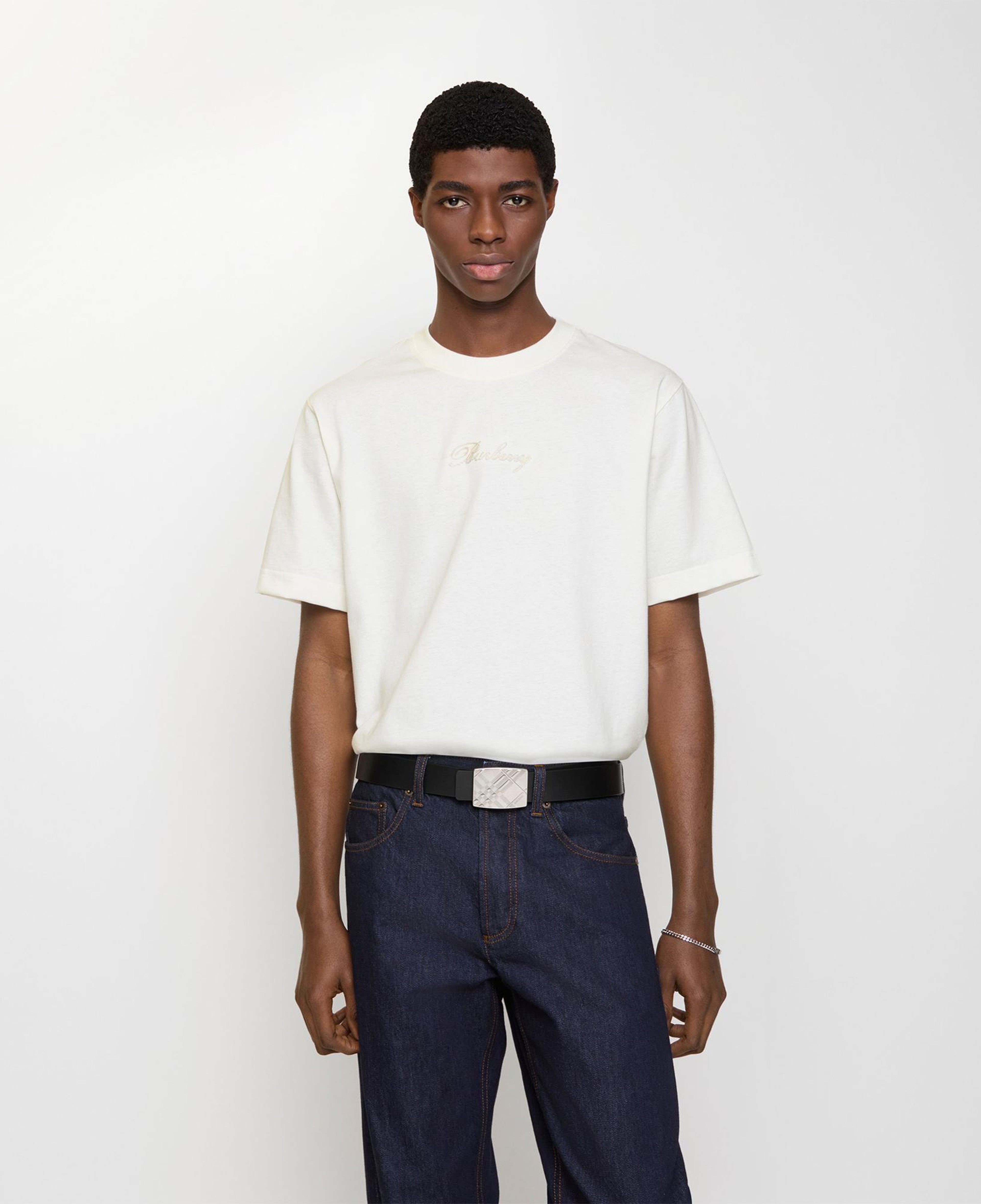 Burberry Check Engraved 35Mm Erkek Siyah Kemer