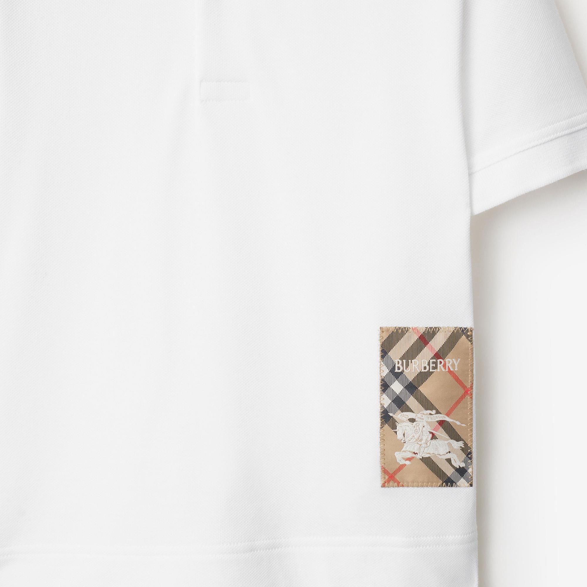 Burberry Johane Label Cotton Çocuk Beyaz Polo