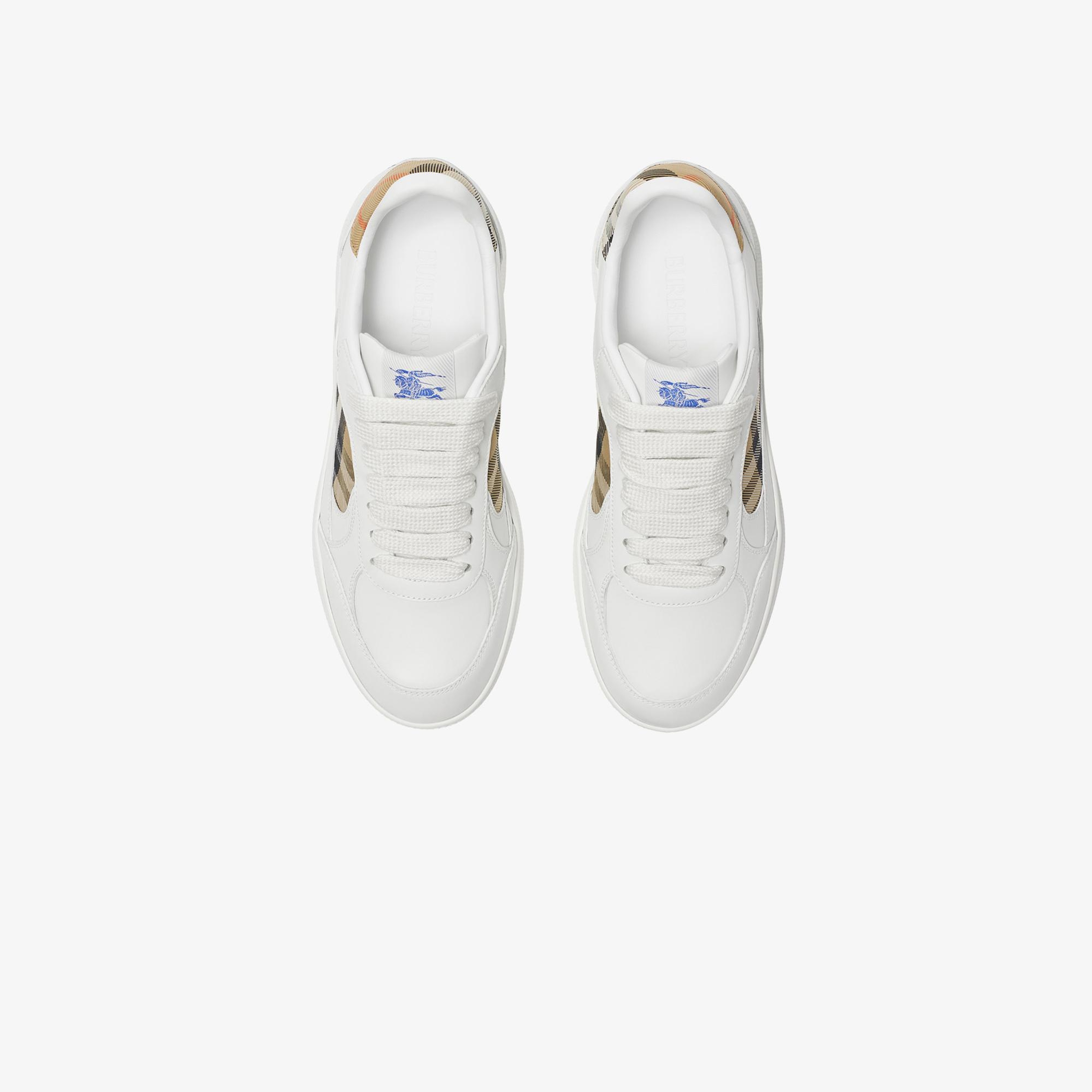 Burberry Mix Leather And Terrace Kadın Beyaz Sneaker