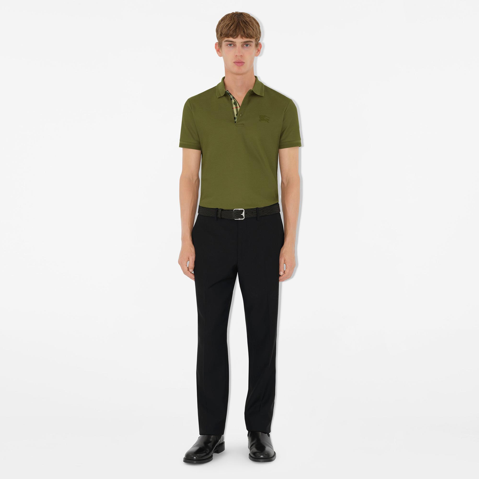 Burberry Pamuklu Erkek Haki Polo