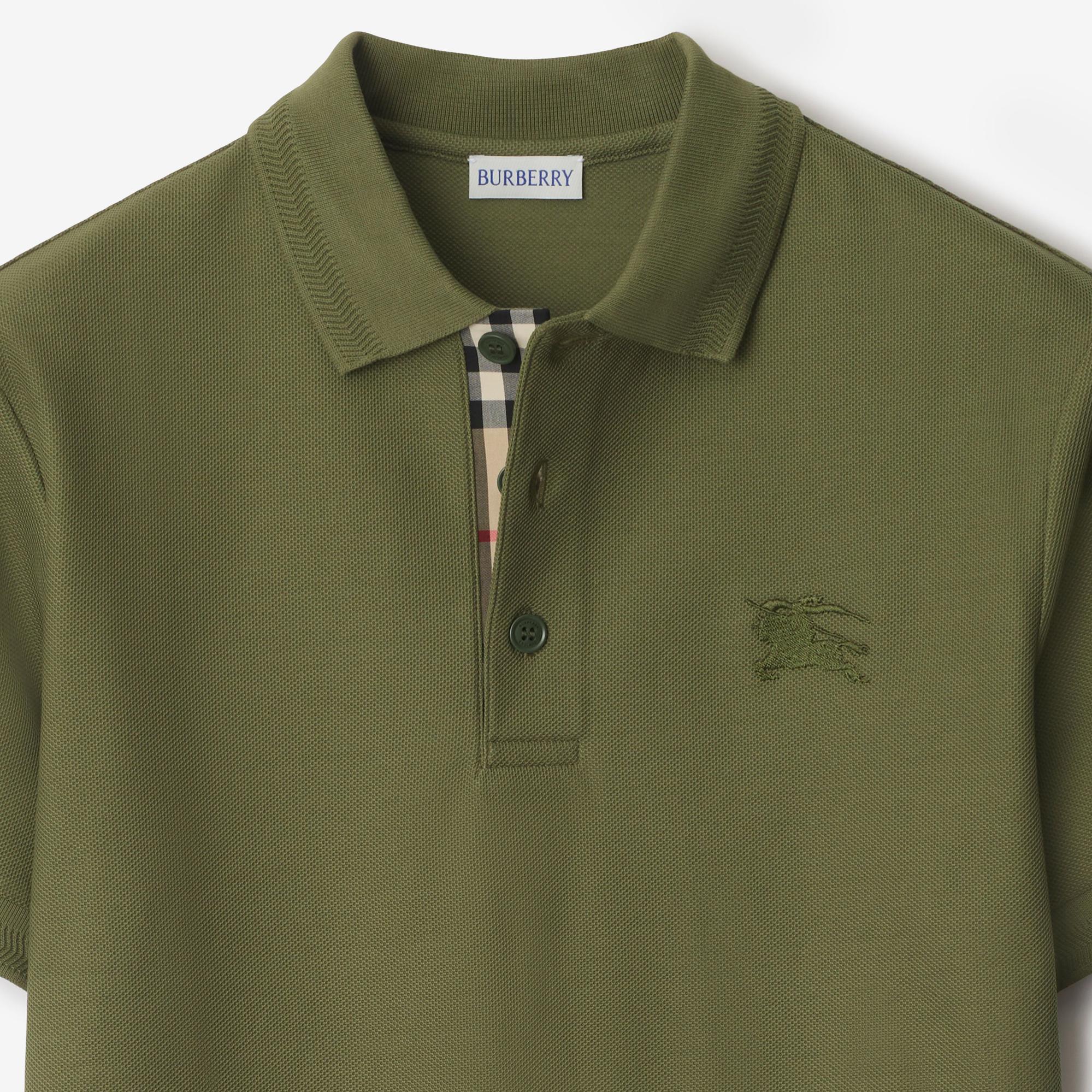 Burberry Pamuklu Erkek Haki Polo