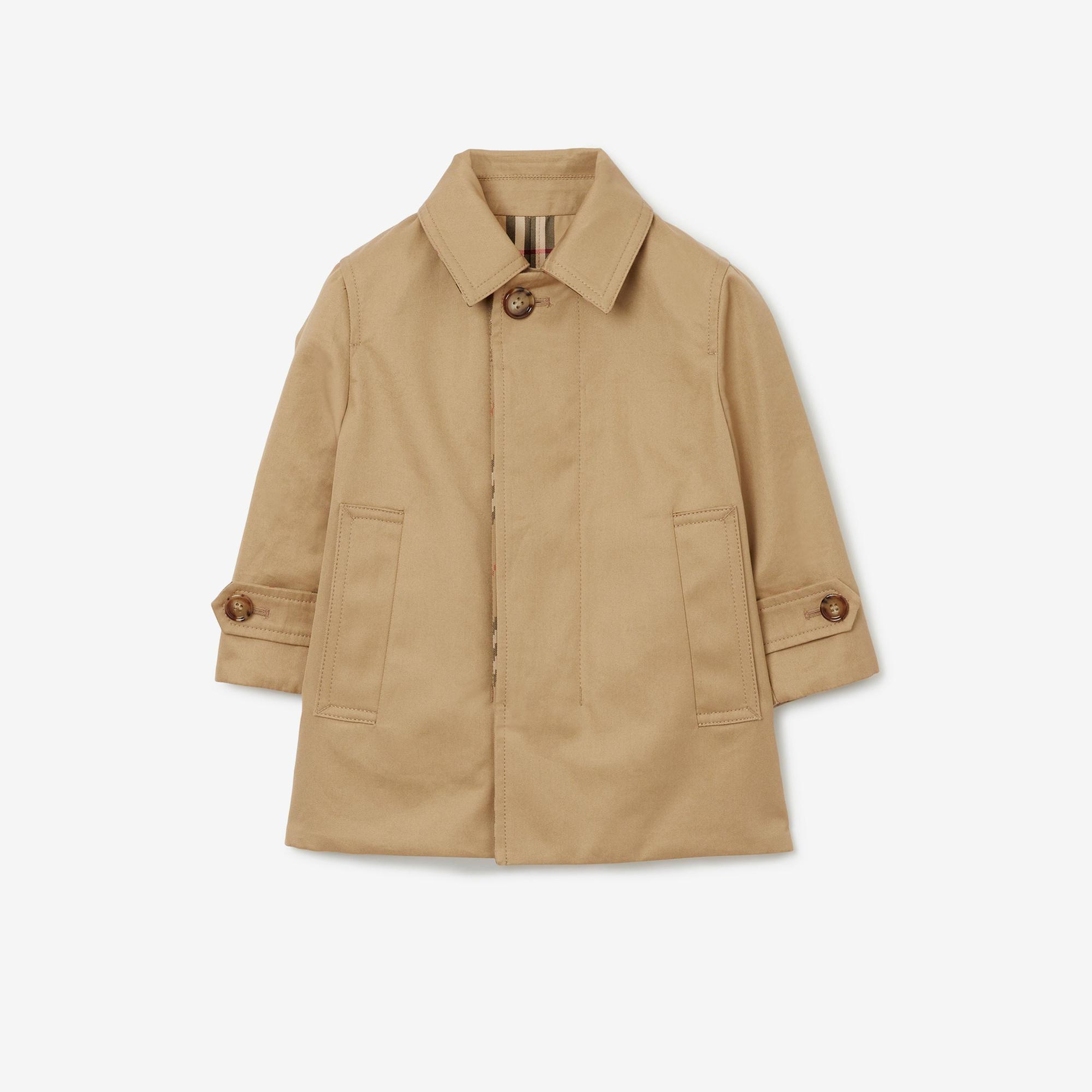 Burberry Reversible Check Gabardine Car Çocuk Bej Trençkot