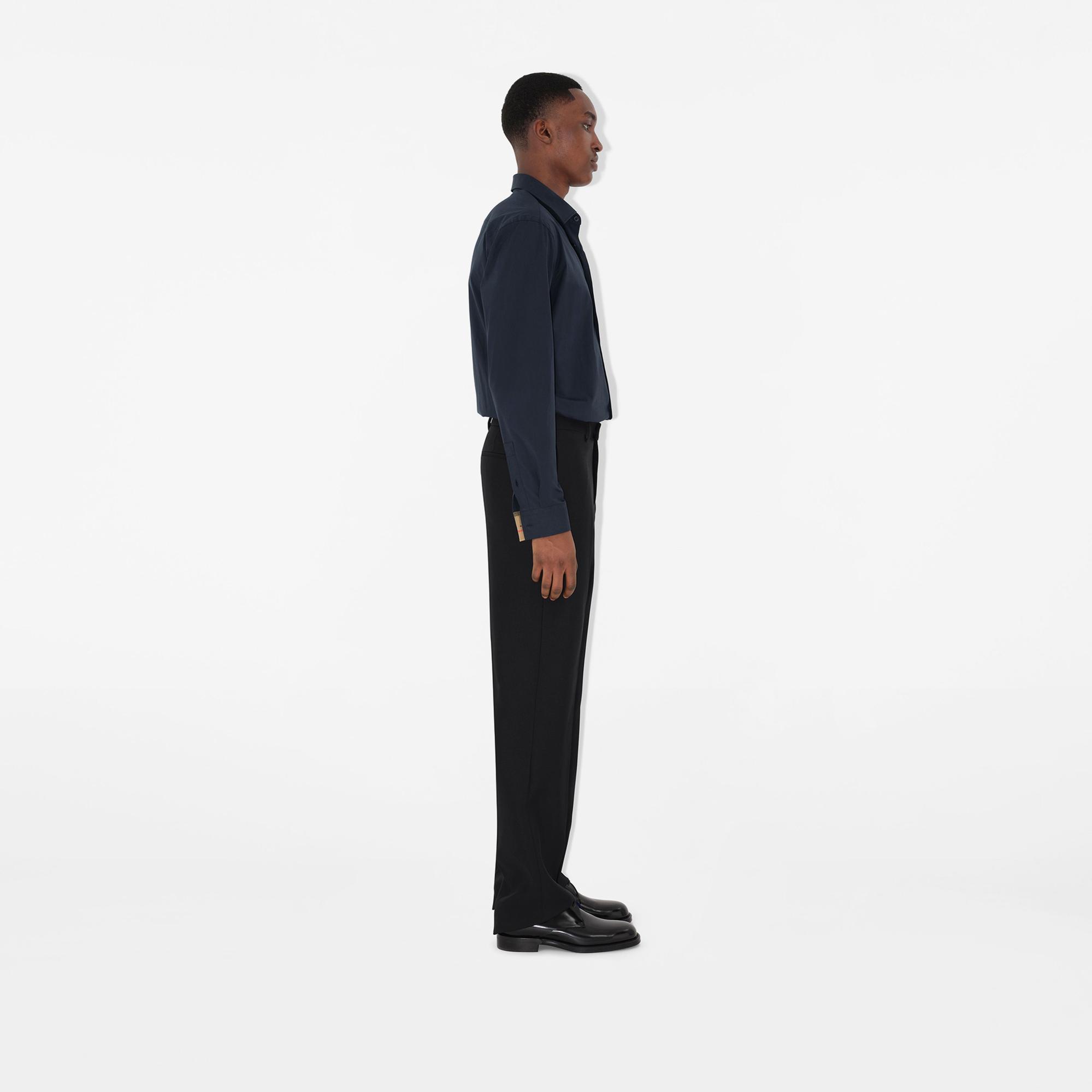 Burberry Stretch Pamuklu Erkek Lacivert Gömlek