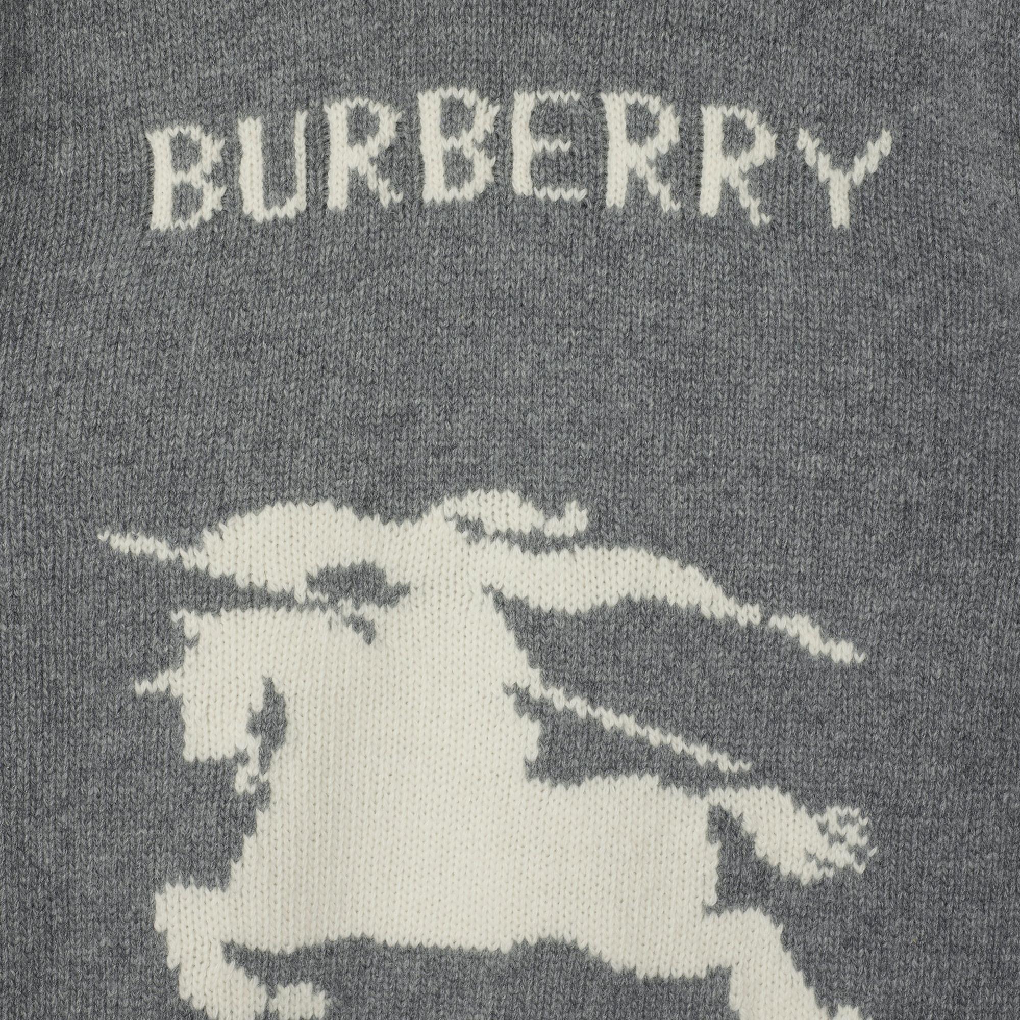 Burberry Pai Wool Cashmere Erkek Gri Kazak