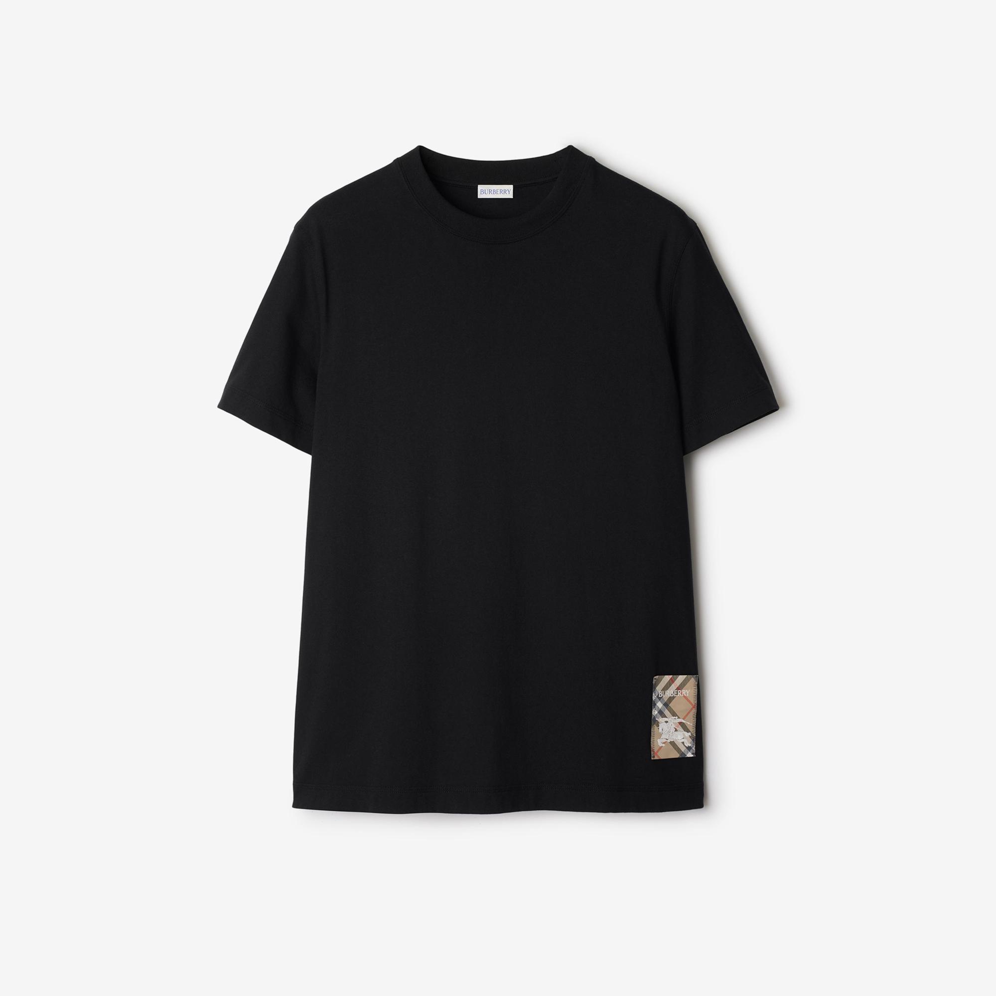 Burberry For Label Cotton Erkek Siyah T-Shirt