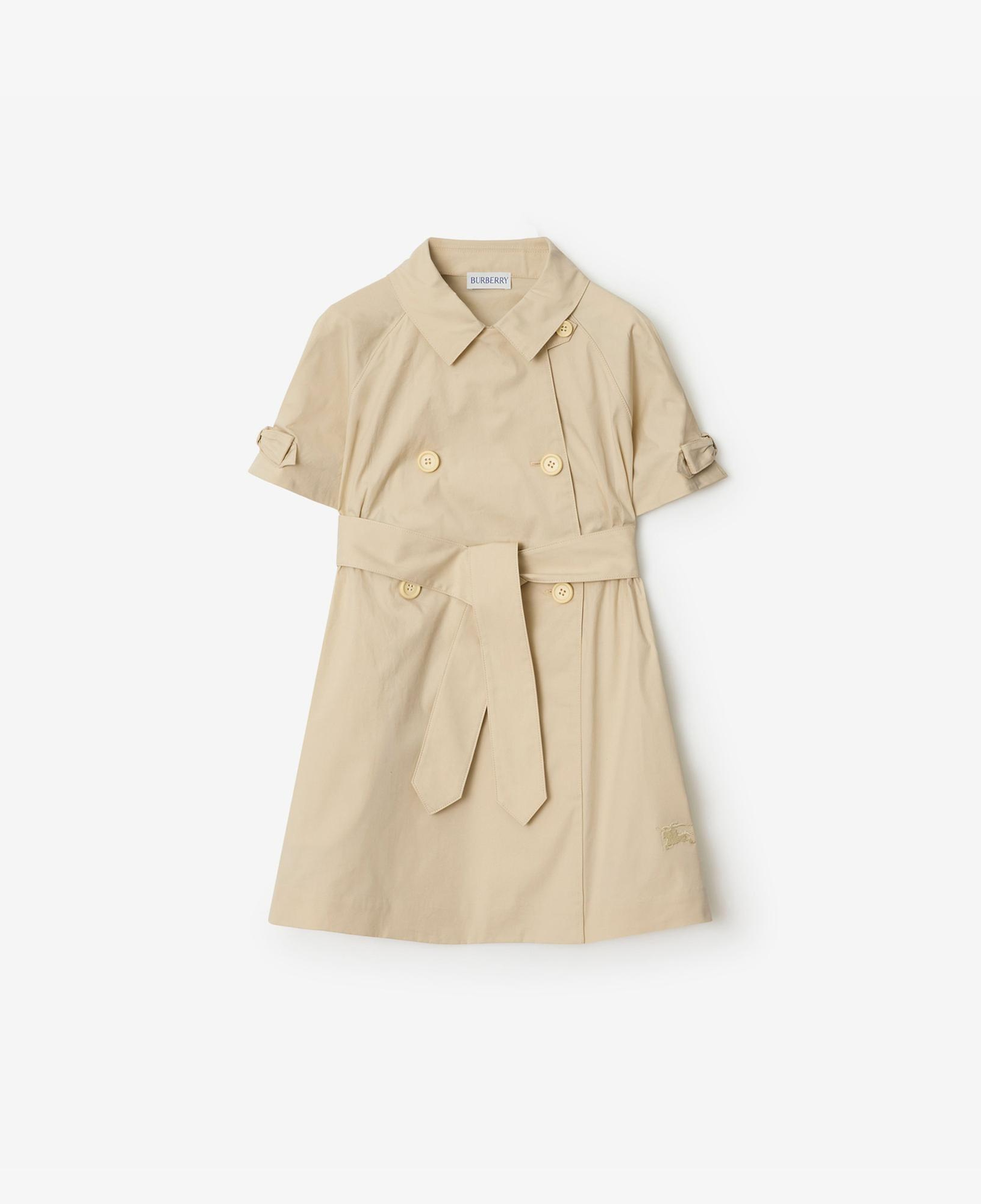 Burberry Chloe Bow Stretch Cotton Trench Çocuk Bej Elbise
