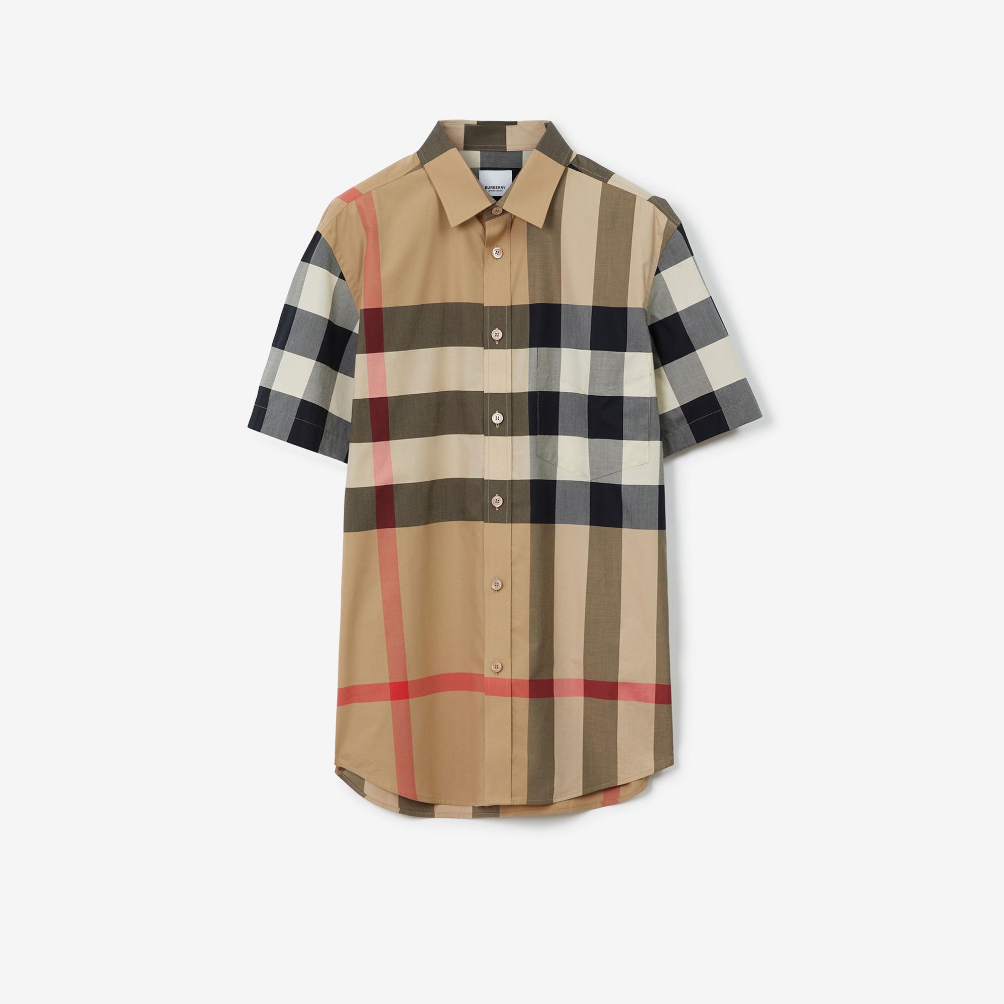 Burberry Somerton Stretch Cotton Poplin Erkek Bej Gömlek