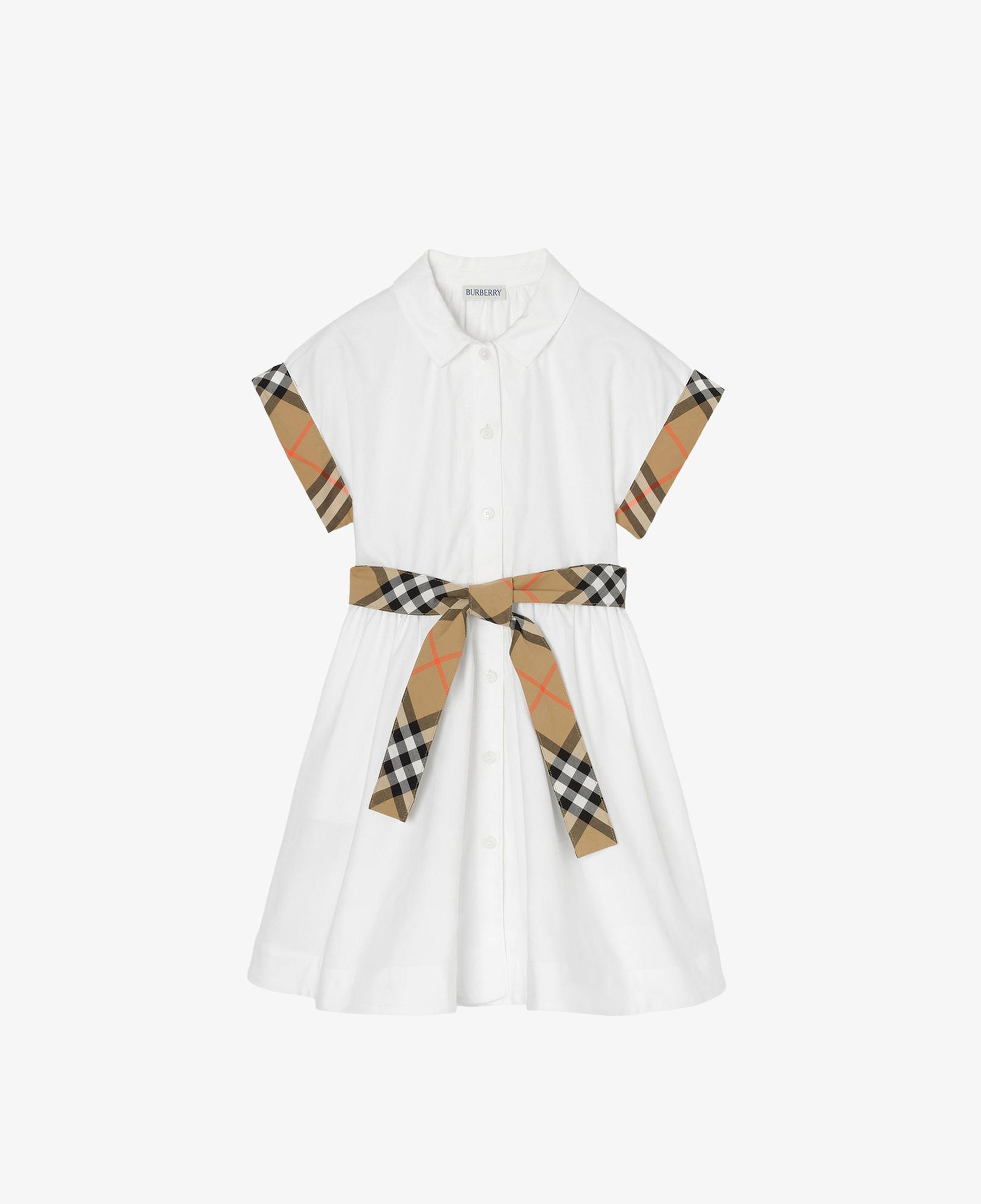 Burberry Juılıet Check Çocuk Beyaz Elbise