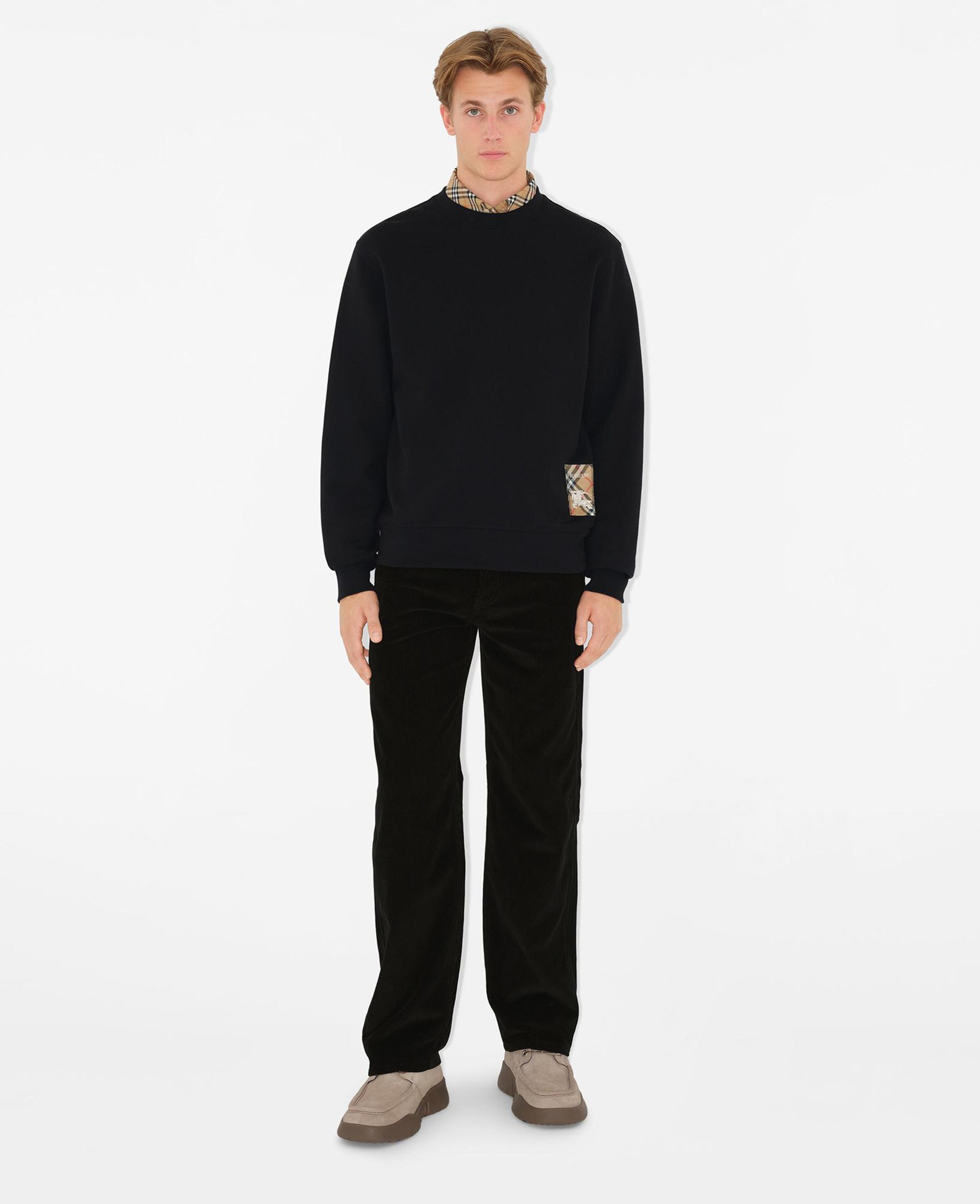 Burberry For Label Cotton Erkek Siyah Sweatshirt